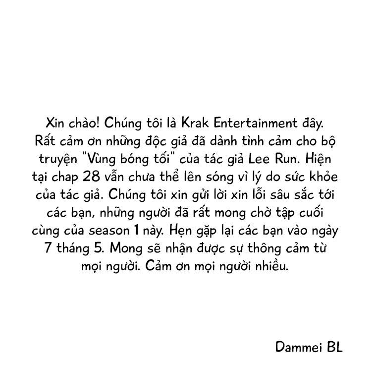 VÙNG BÓNG TỐI Chapter 27.2 THÔNG BÁO - Next Chapter 28