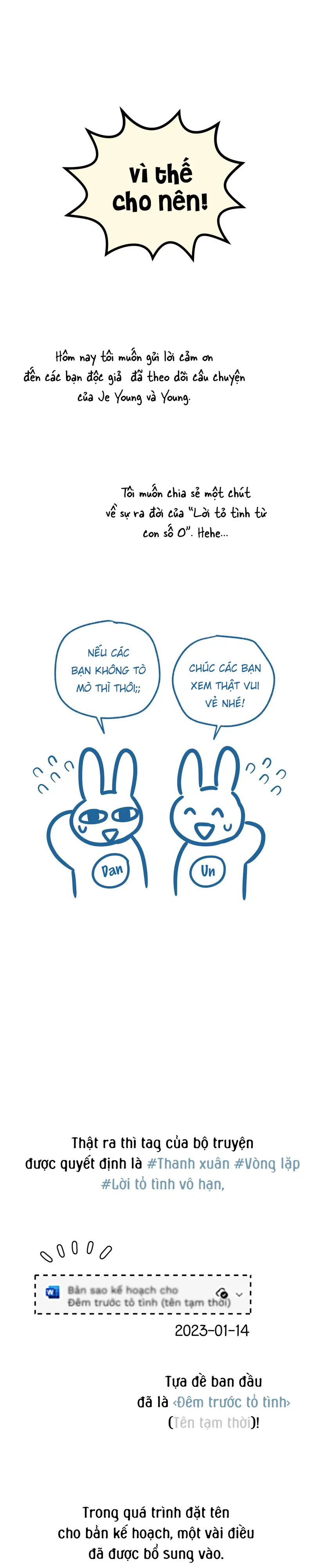 Lời Tỏ Tình Từ Con Số 0 Chapter 20.5 Hậu kỳ SS1 - Next Chapter 21 SS2