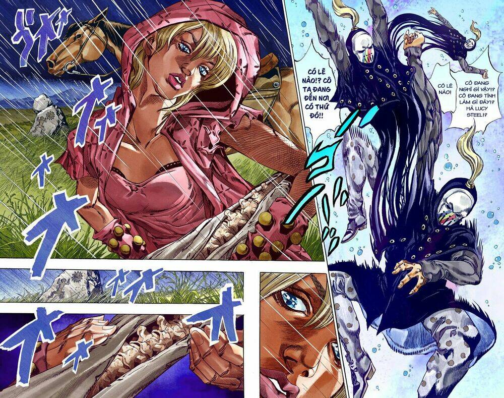 cuộc phiêu lưu bí ẩn phần 7: steel ball run chapter 37: bia mộ xanh phần 2 - Next chapter 38: catch the rainbow phần 1