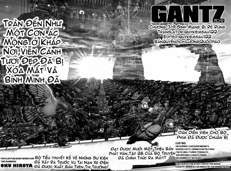 gantz chapter 319: sinh mạng bị rẻ rúng - Next chapter 320: tín hiệu của cái chết