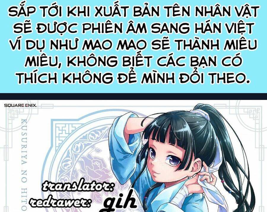 Dược Sư Tự Sự - Nhật Ký Giải Mã Bí Ẩn Chốn Hậu Cung Của Maomao Chapter 38 - Next Chapter 39