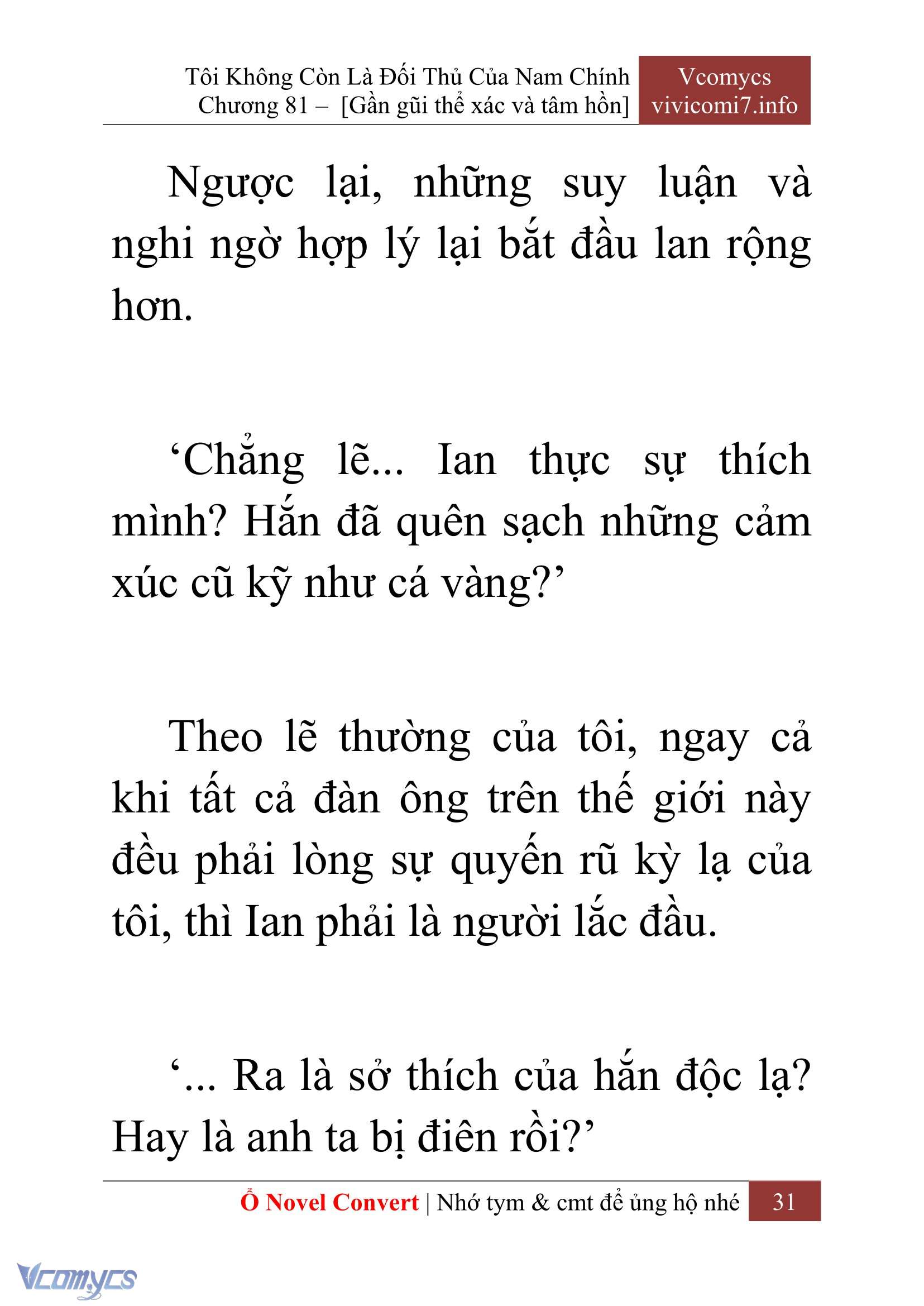 [Novel] Tôi Không Còn Là Đối Thủ Của Nam Chính Chap 81 - Next 