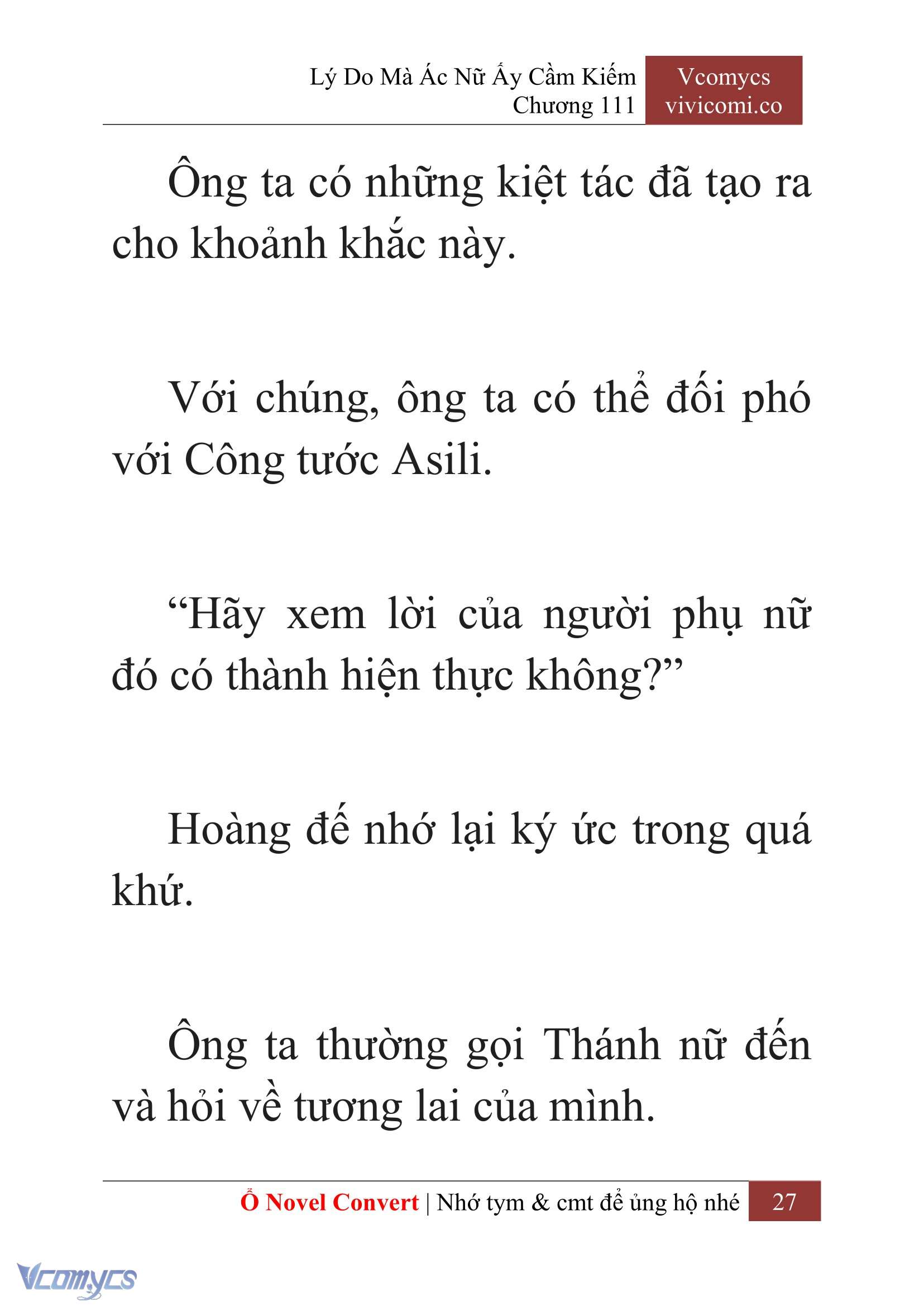 [Novel] Lý Do Mà Ác Nữ Ấy Cầm Kiếm Chap 111 - Trang 2