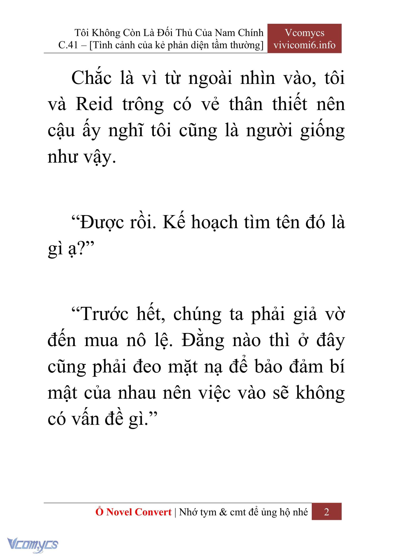 [Novel] Tôi Không Còn Là Đối Thủ Của Nam Chính Chap 41 - Trang 2