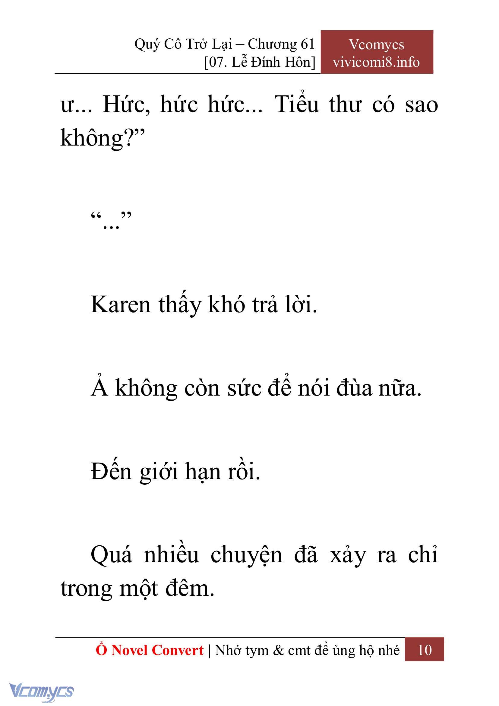 [Novel] Quý Cô Trở Lại Chap 61 - Trang 2