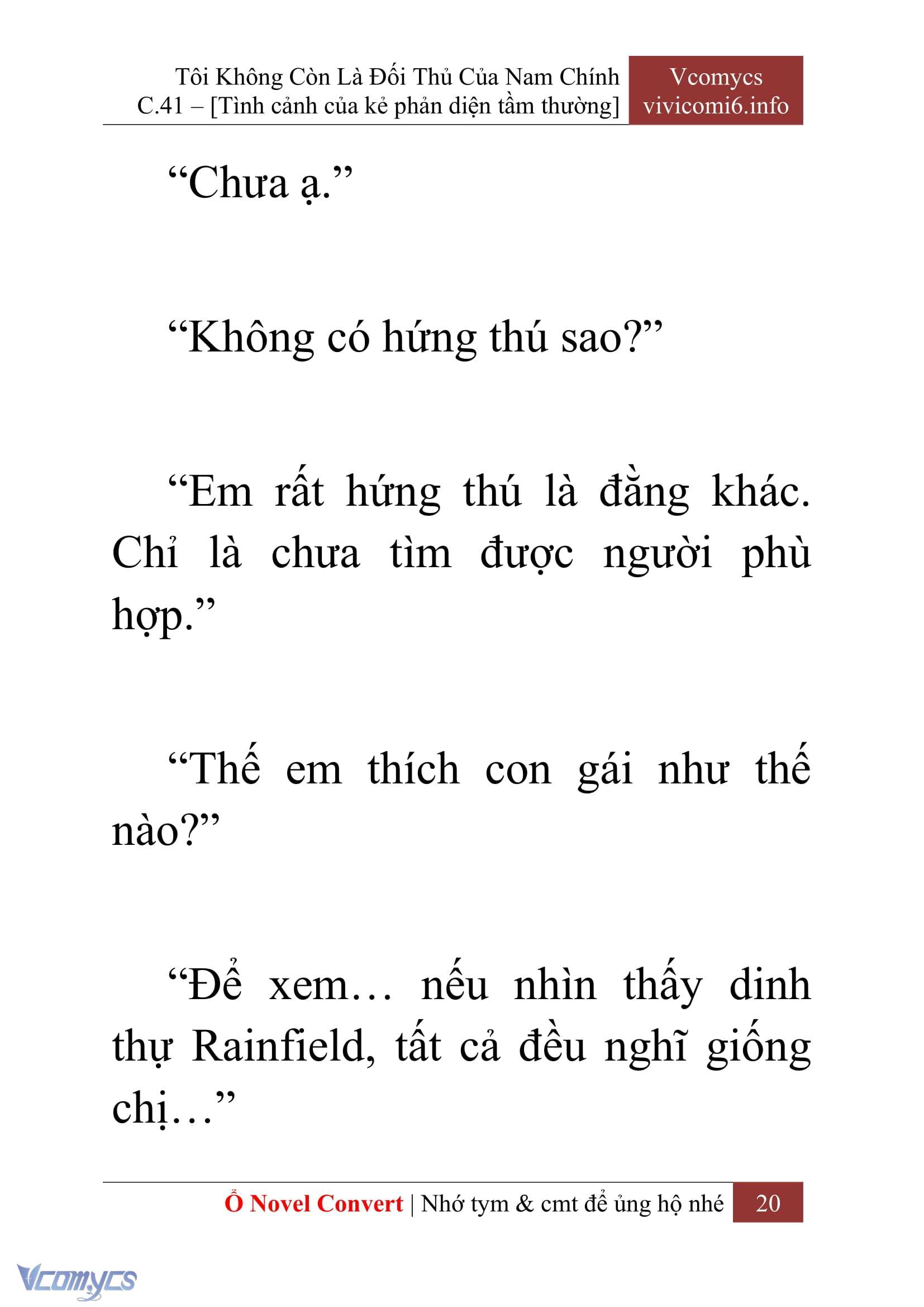 [Novel] Tôi Không Còn Là Đối Thủ Của Nam Chính Chap 41 - Trang 2
