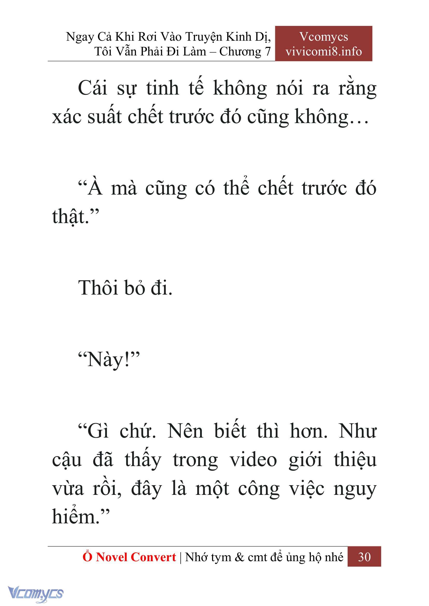 [Novel] Ngay Cả Khi Rơi Vào Truyện Kinh Dị, Tôi Vẫn Phải Đi Làm Chap 7 - Next Chap 8