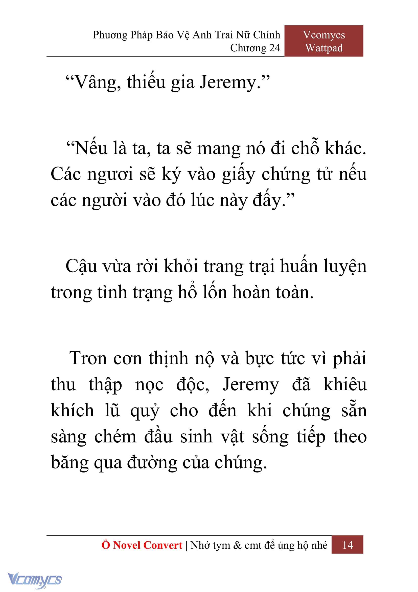 [Novel] Phương Pháp Bảo Vệ Anh Trai Nữ Chính Chap 24 - Trang 2