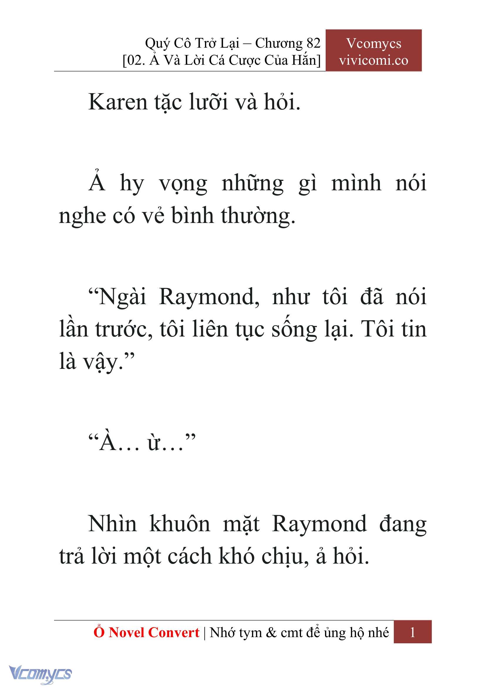 [Novel] Quý Cô Trở Lại Chap 82 - Trang 2