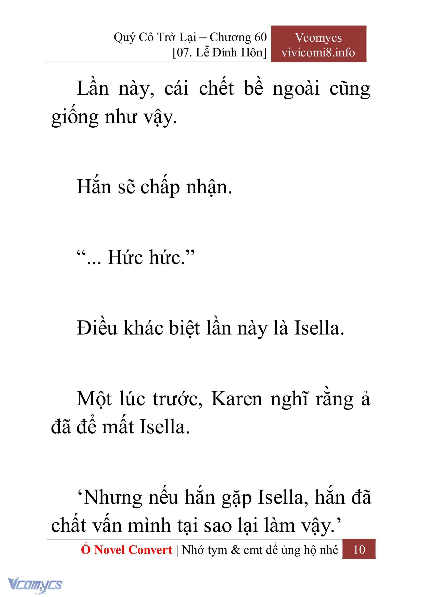 [Novel] Quý Cô Trở Lại Chap 60 - Trang 2