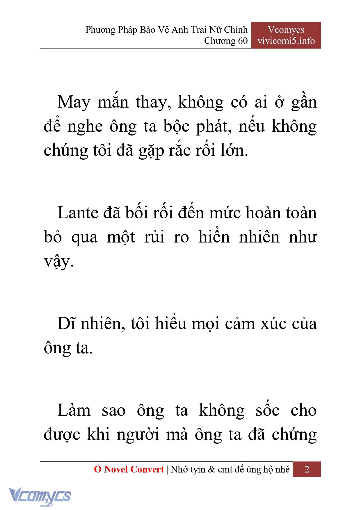 [Novel] Phương Pháp Bảo Vệ Anh Trai Nữ Chính Chap 60 - Trang 2