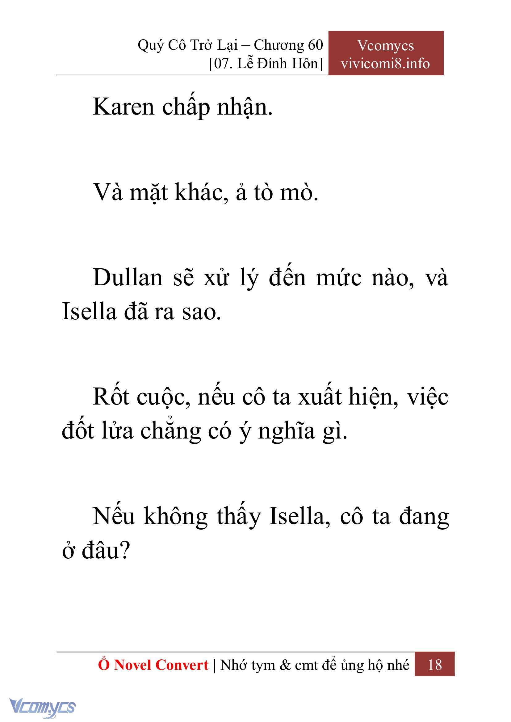 [Novel] Quý Cô Trở Lại Chap 60 - Trang 2