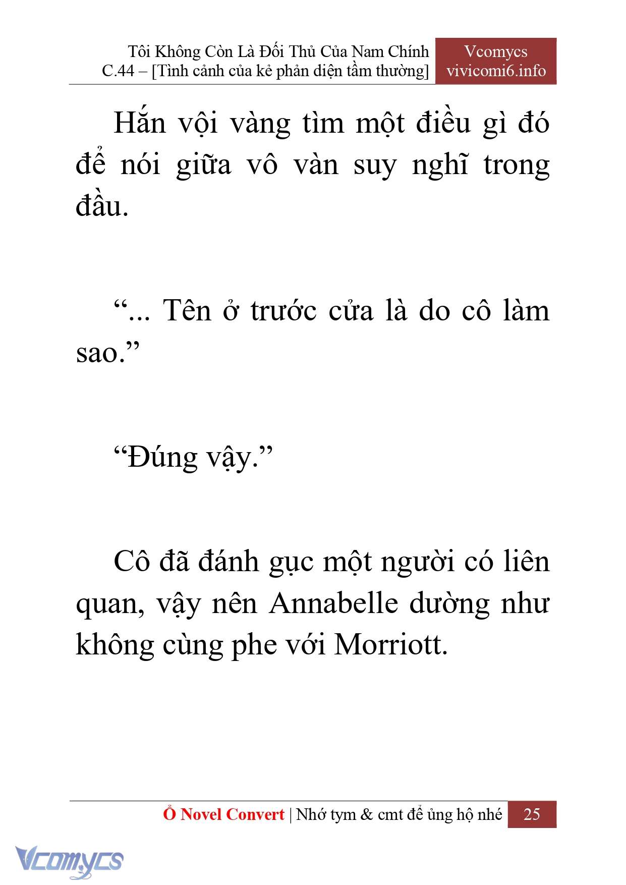 [Novel] Tôi Không Còn Là Đối Thủ Của Nam Chính Chap 44 - Trang 2