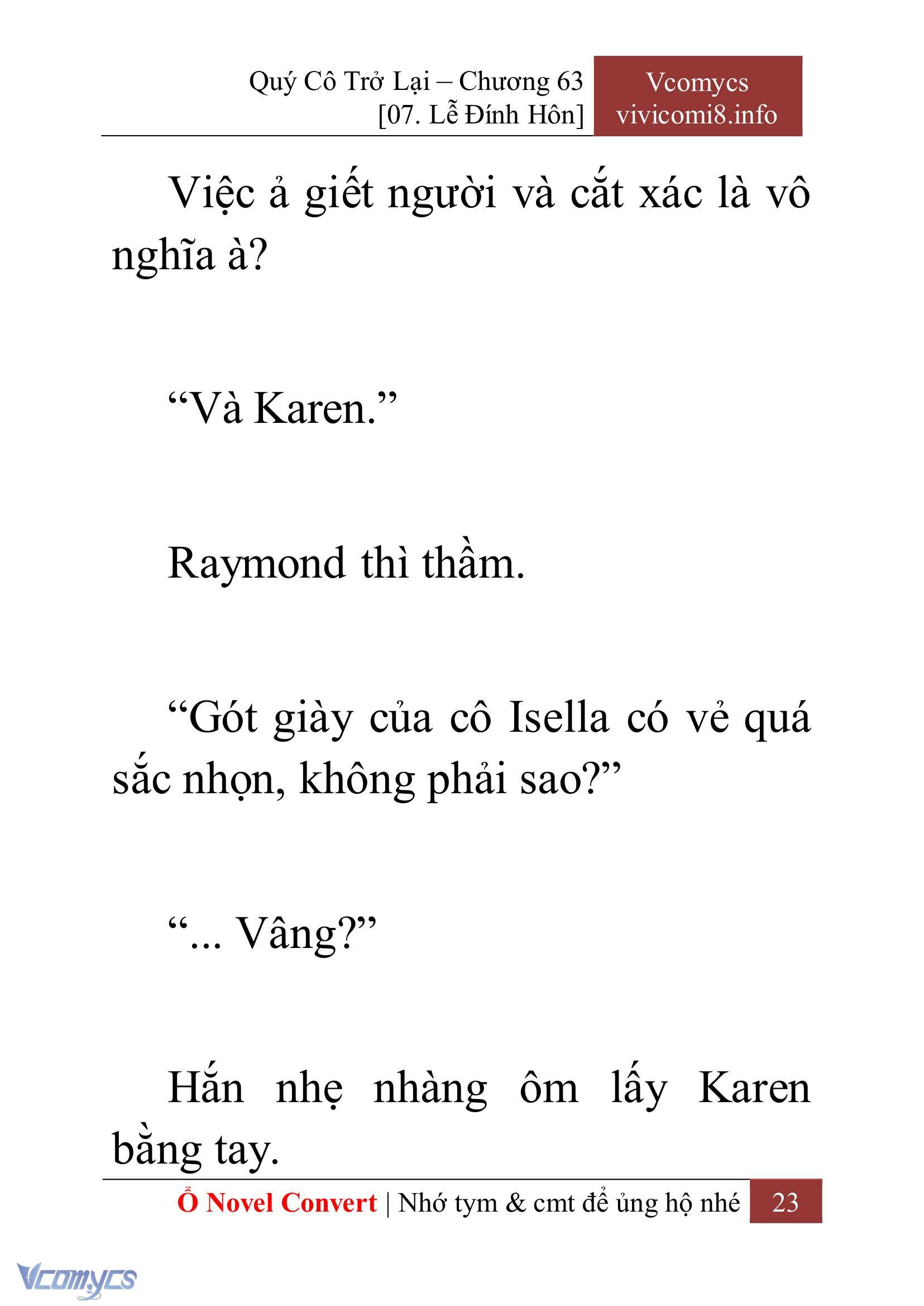 [Novel] Quý Cô Trở Lại Chap 63 - Next 