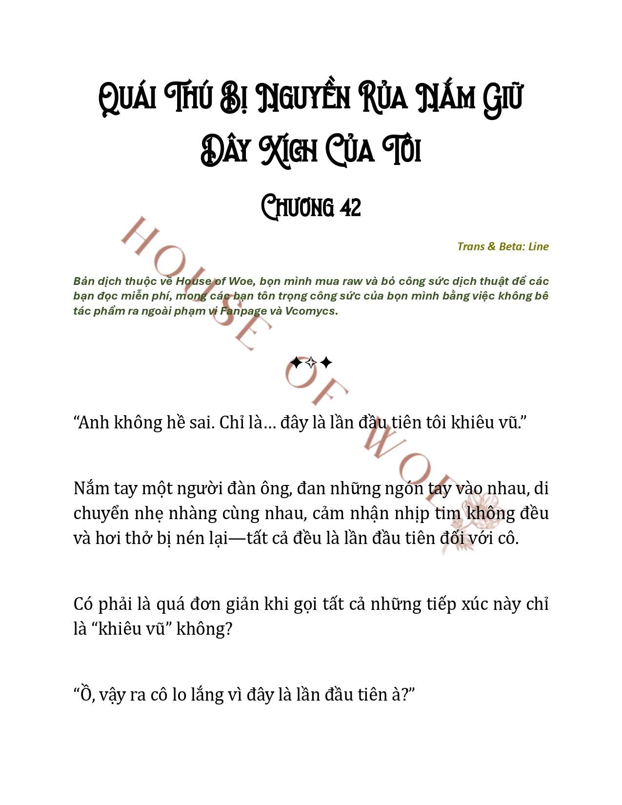 [NOVEL] QUÁI THÚ BỊ NGUYỀN RỦA NẮM GIỮ DÂY XÍCH CỦA TÔI Chap 42 - Next Chap 43