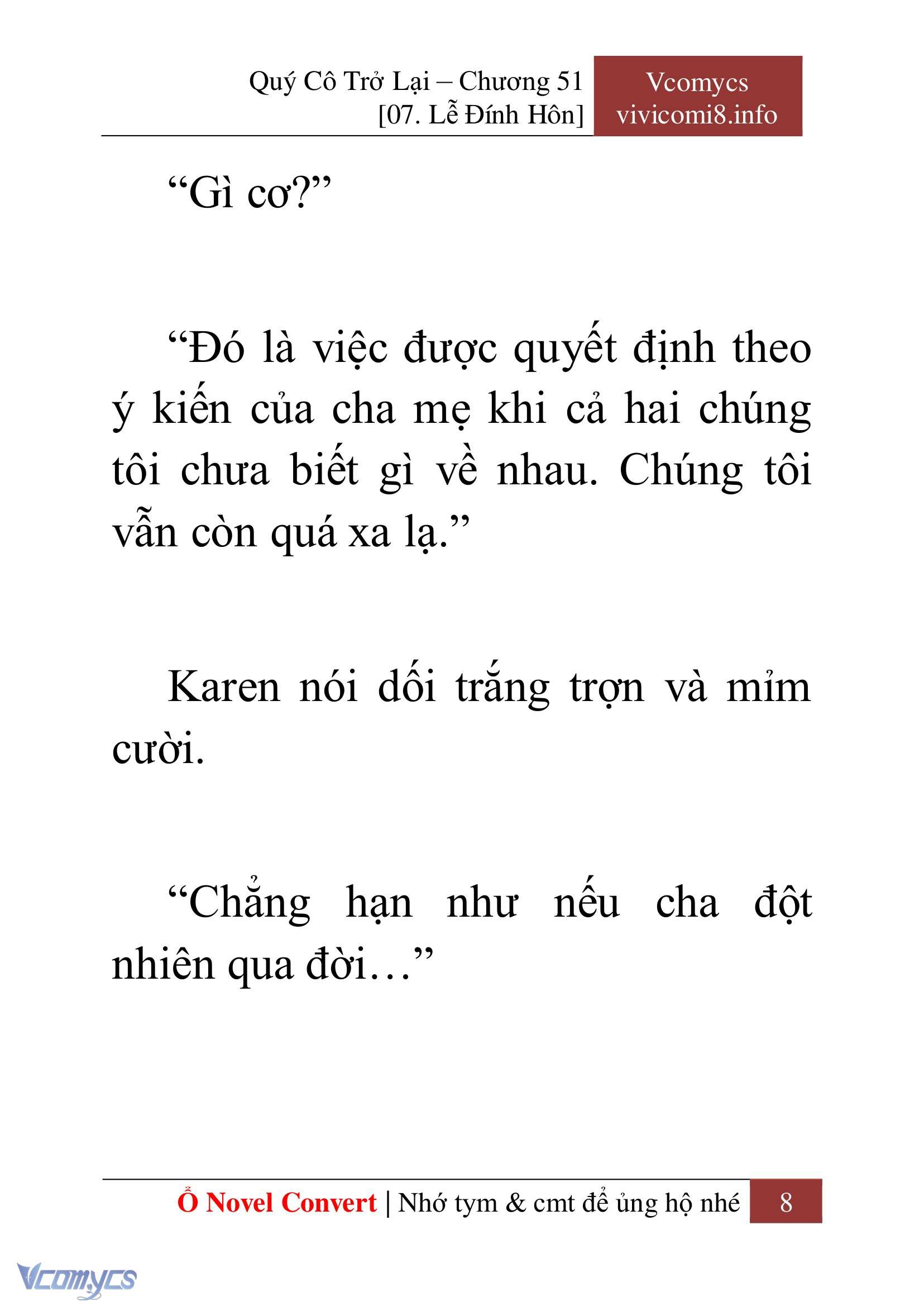 [Novel] Quý Cô Trở Lại Chap 51 - Trang 2