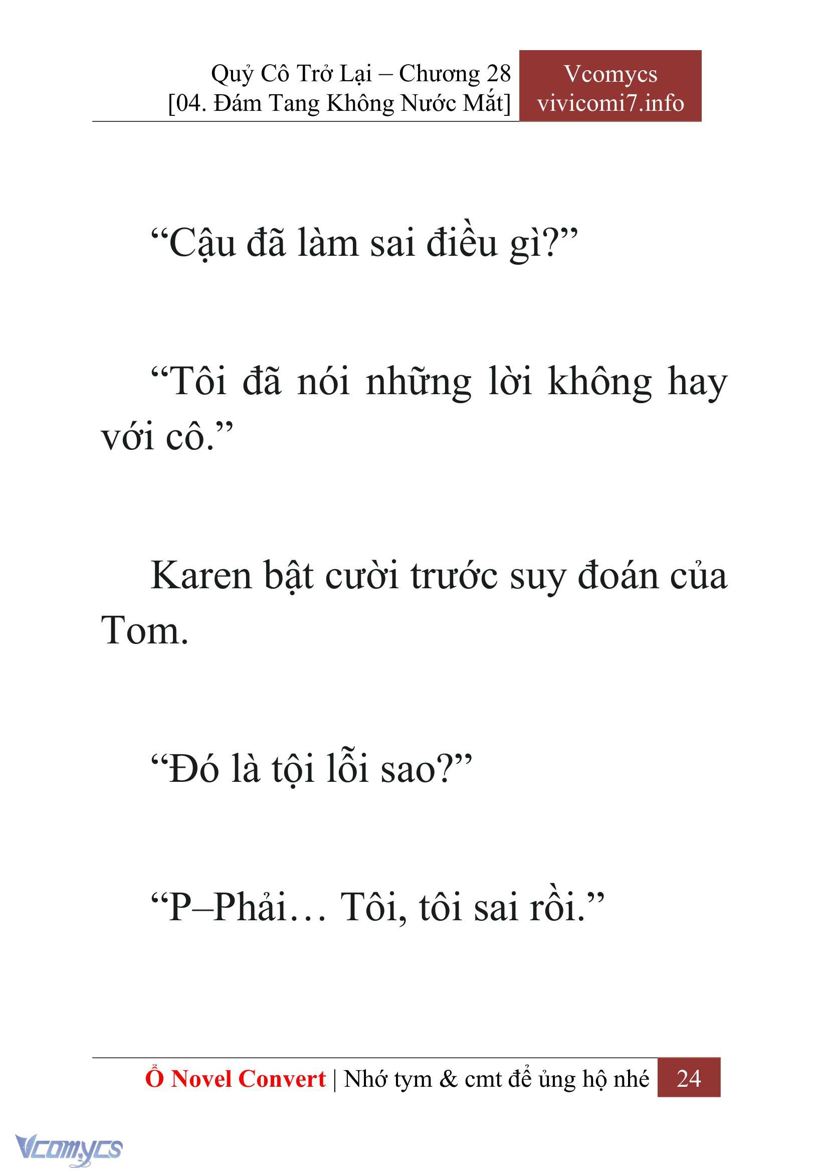 [Novel] Quý Cô Trở Lại Chap 28 - Trang 2