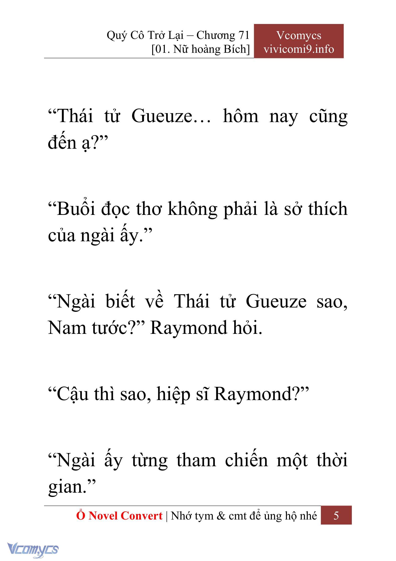 [Novel] Quý Cô Trở Lại Chap 71 - Trang 2