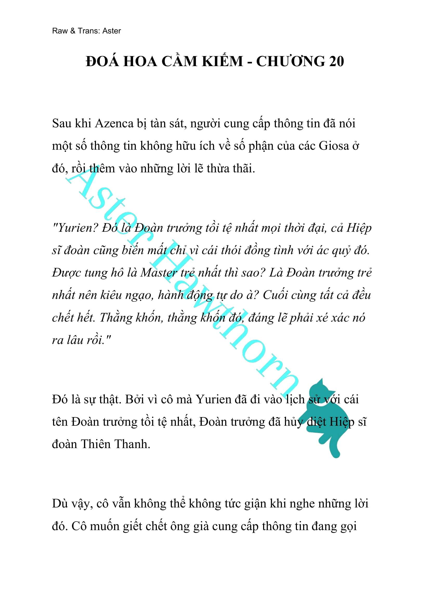 [NOVEL] Đóa Hoa Cầm Kiếm Chap 20 - Next Chap 21