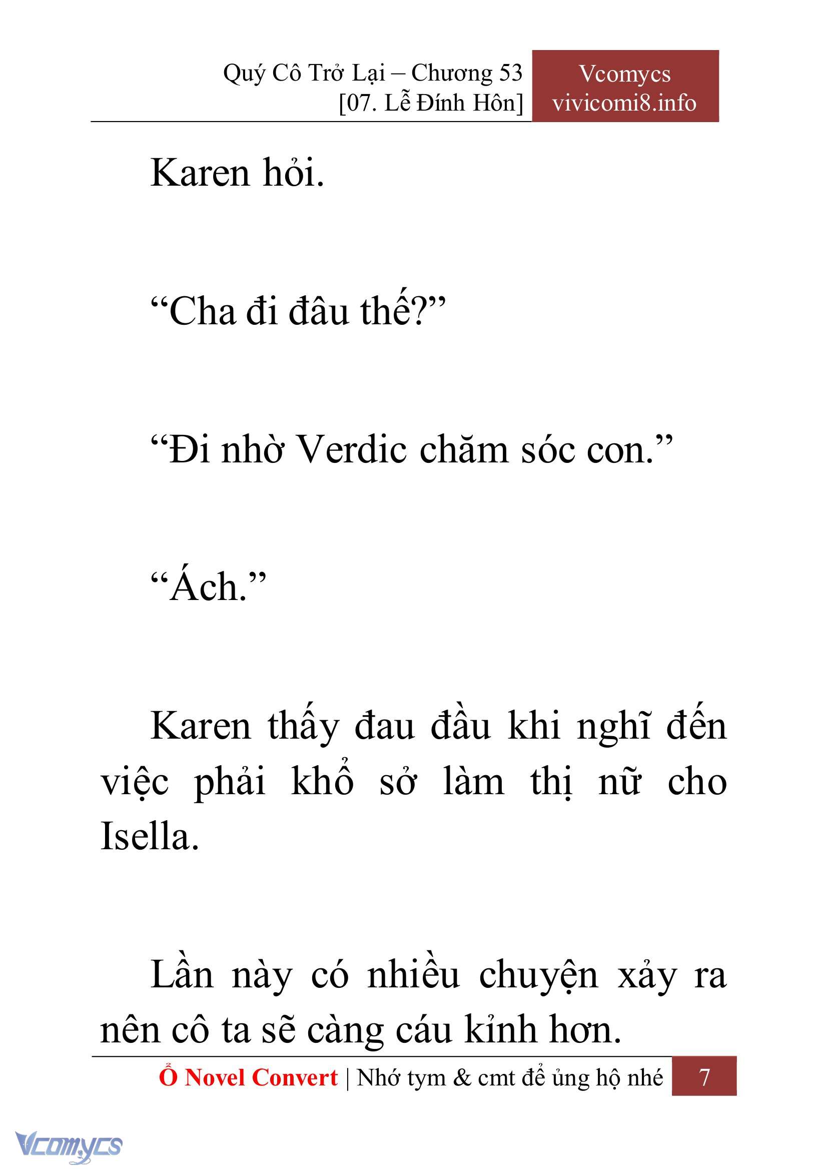 [Novel] Quý Cô Trở Lại Chap 53 - Trang 2