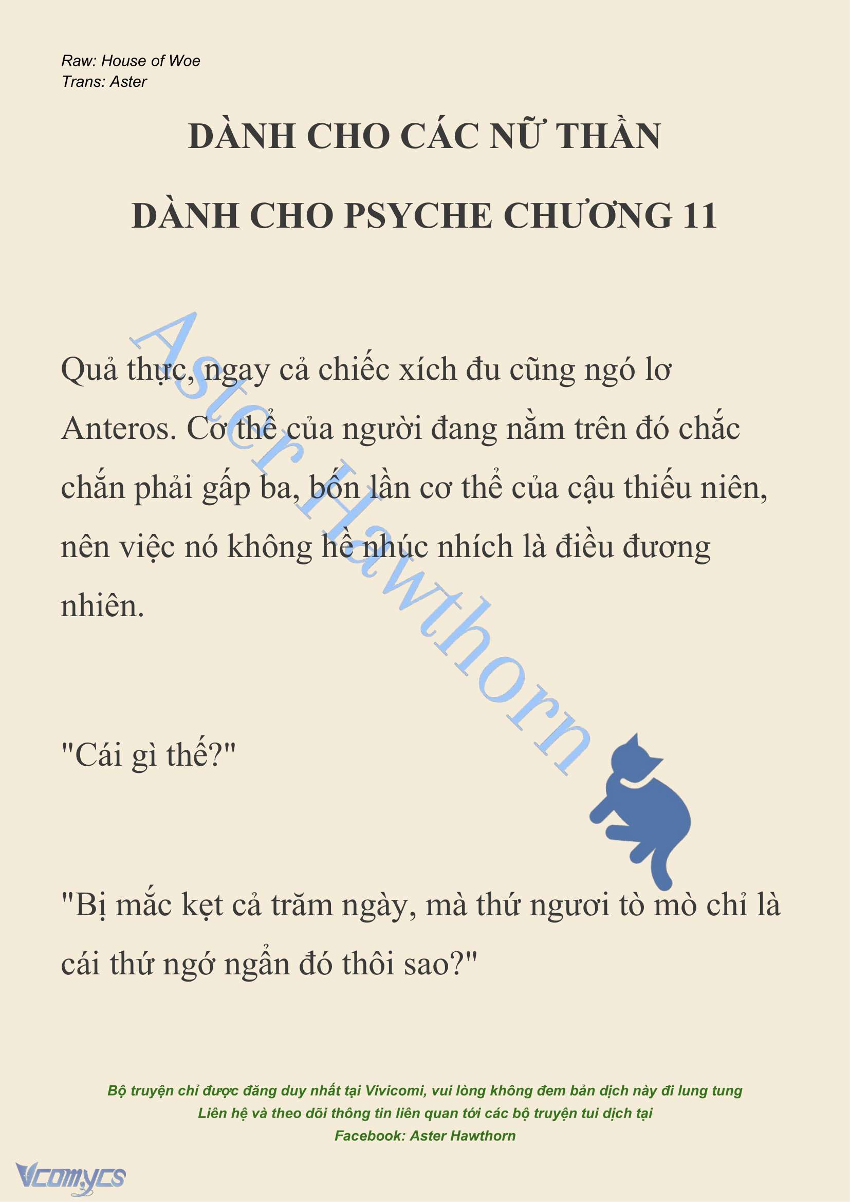 [NOVEL] Dành Cho Các Nữ Thần: Dành cho Psyche Chap 11 - Trang 2