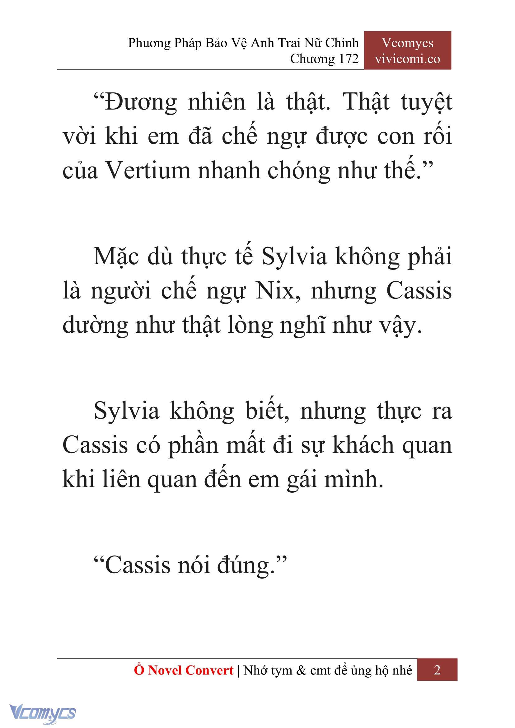 [Novel] Phương Pháp Bảo Vệ Anh Trai Nữ Chính Chap 172 - Trang 2