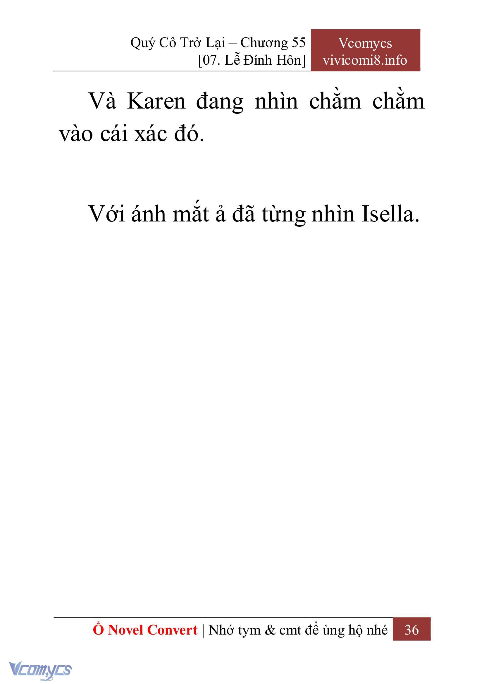 [Novel] Quý Cô Trở Lại Chap 55 - Trang 2