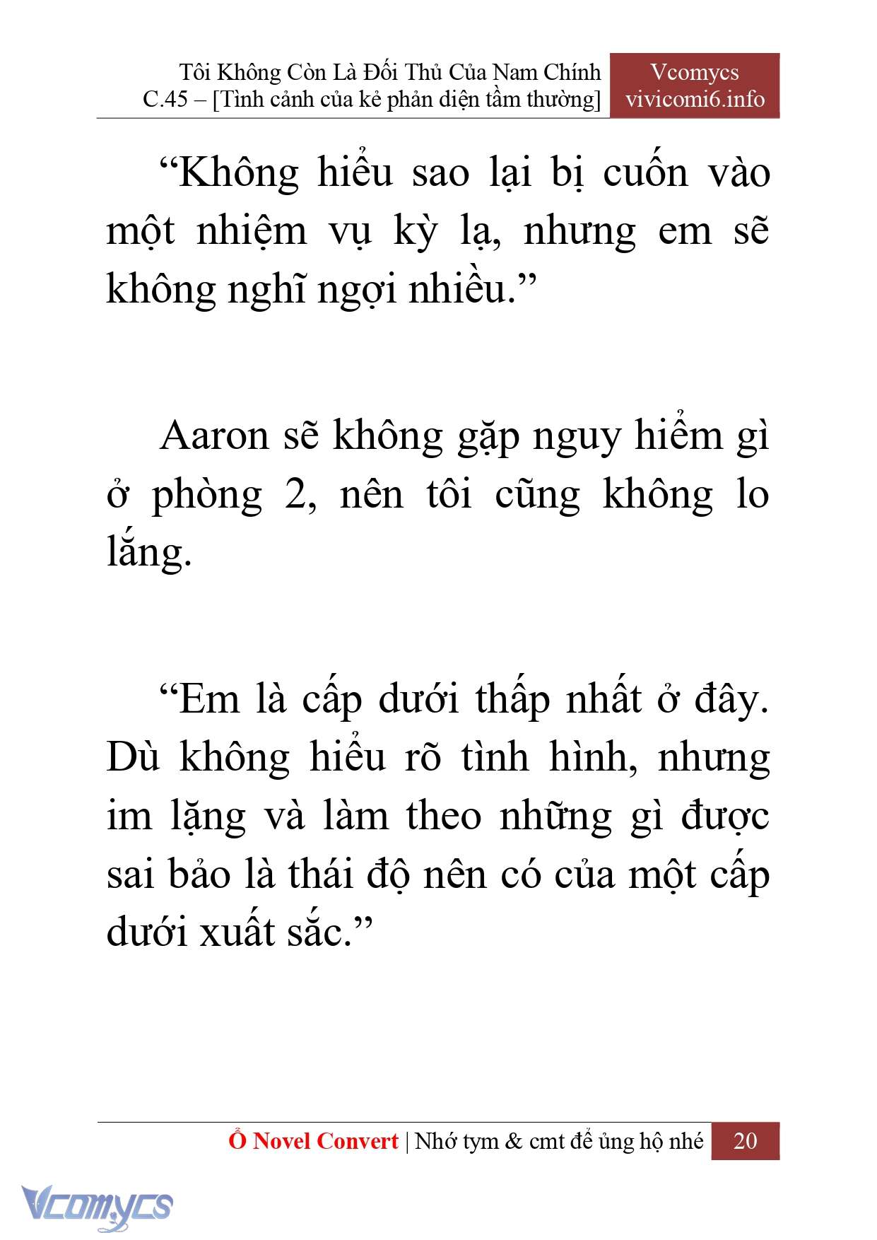 [Novel] Tôi Không Còn Là Đối Thủ Của Nam Chính Chap 45 - Next Chap 46