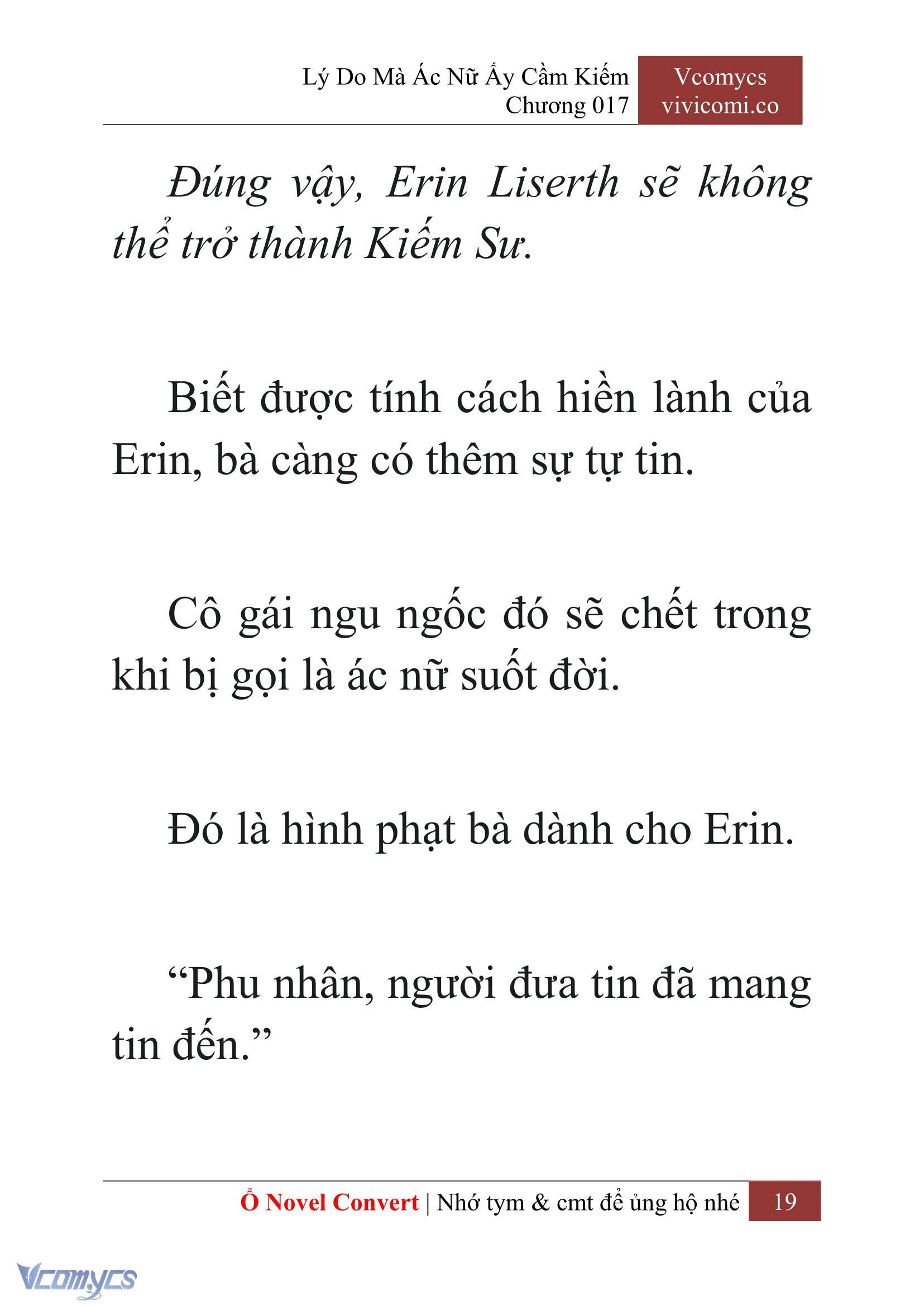 [Novel] Lý Do Mà Ác Nữ Ấy Cầm Kiếm Chap 17 - Next Chap 18