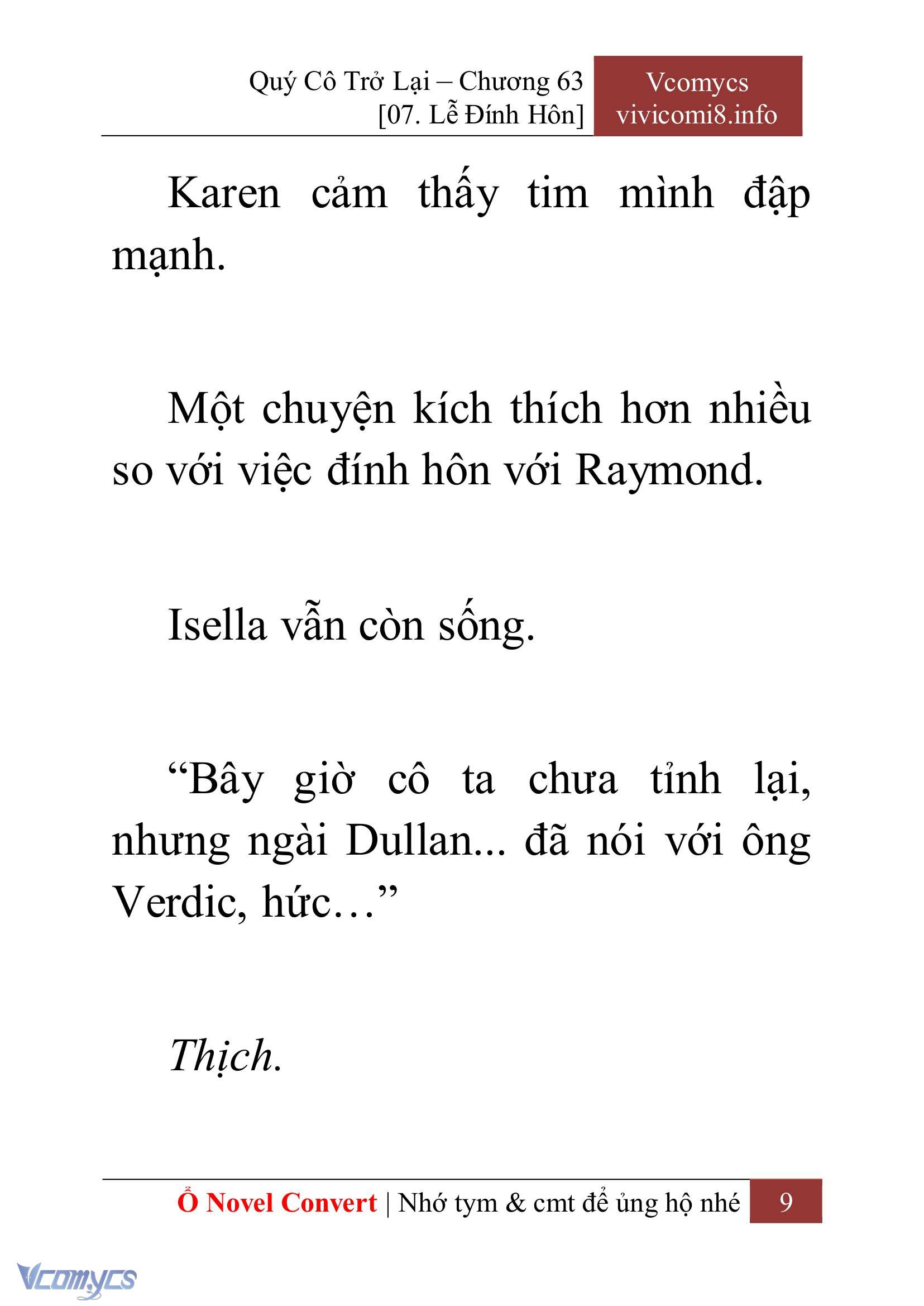 [Novel] Quý Cô Trở Lại Chap 63 - Next 