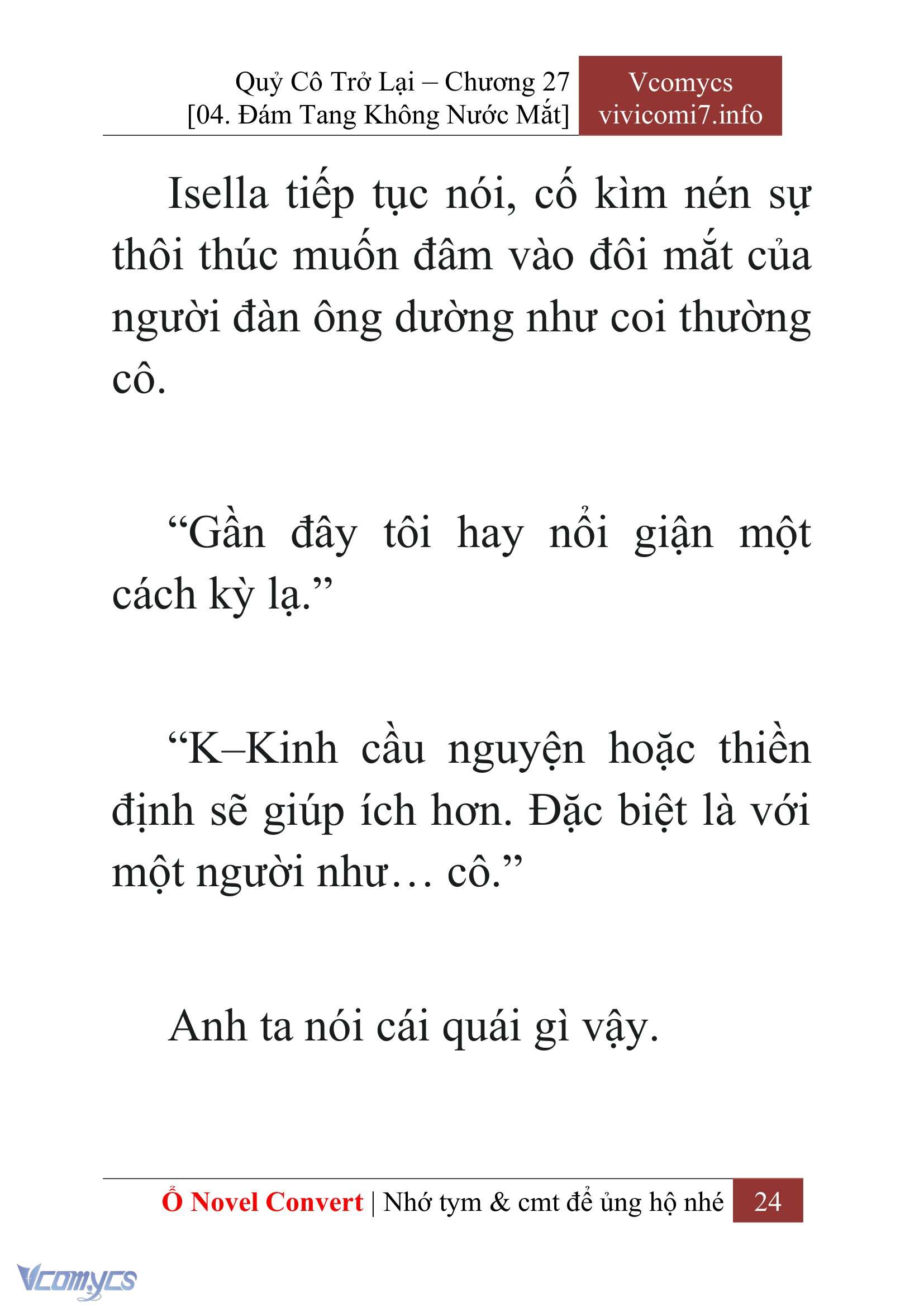 [Novel] Quý Cô Trở Lại Chap 27 - Trang 2