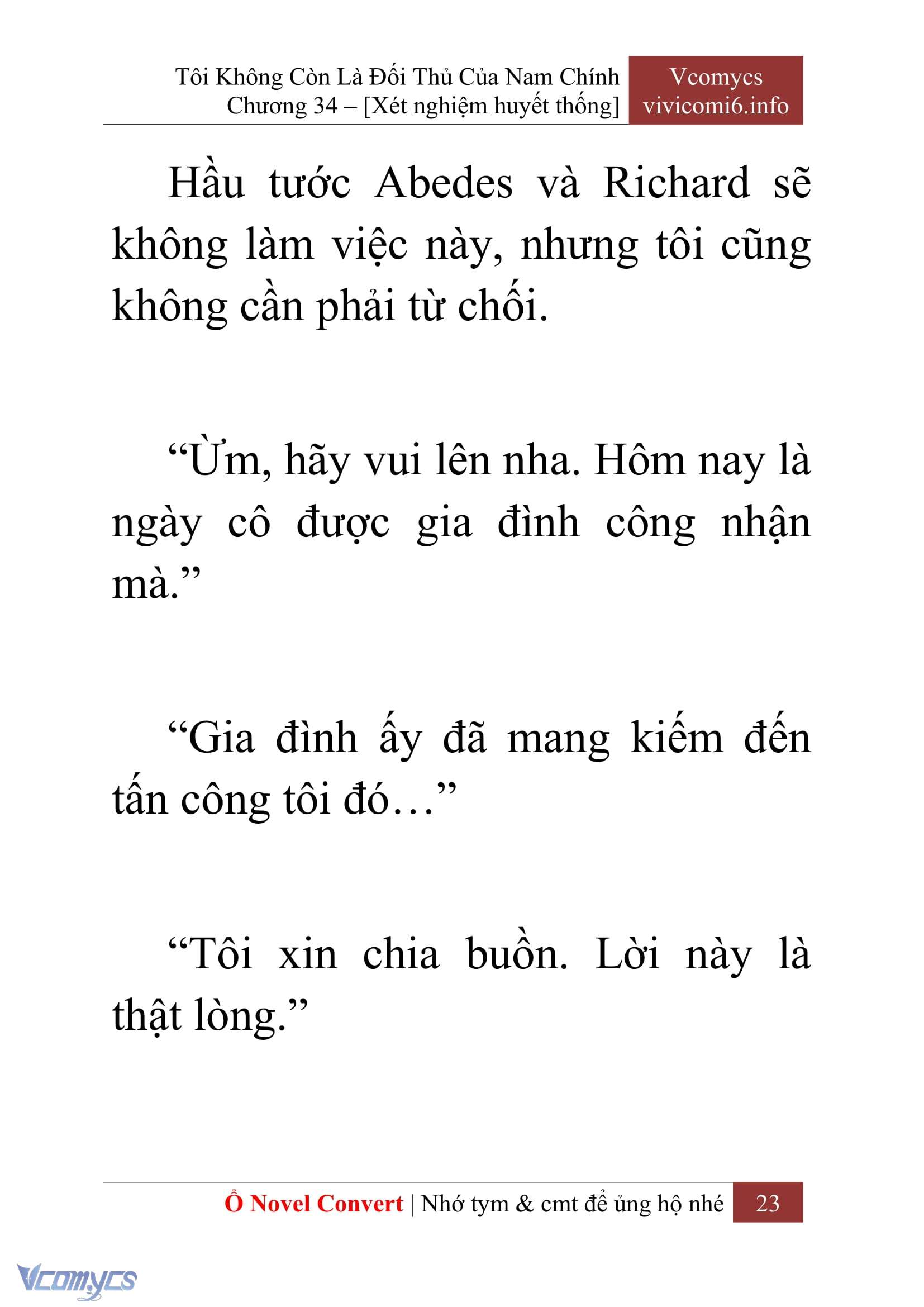 [Novel] Tôi Không Còn Là Đối Thủ Của Nam Chính Chap 34 - Trang 2
