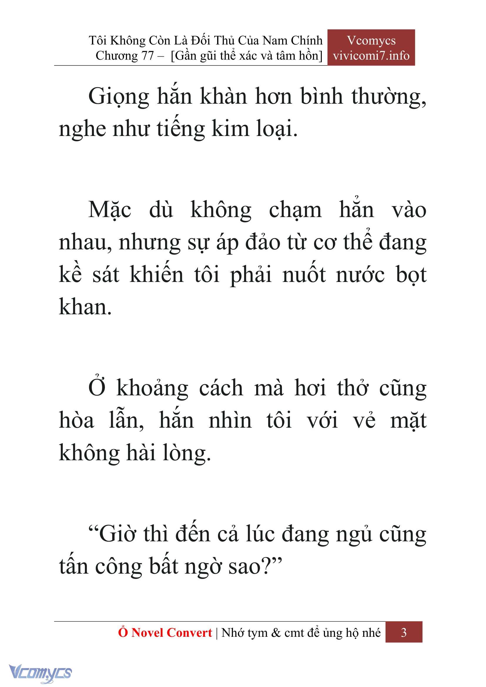 [Novel] Tôi Không Còn Là Đối Thủ Của Nam Chính Chap 77 - Next 