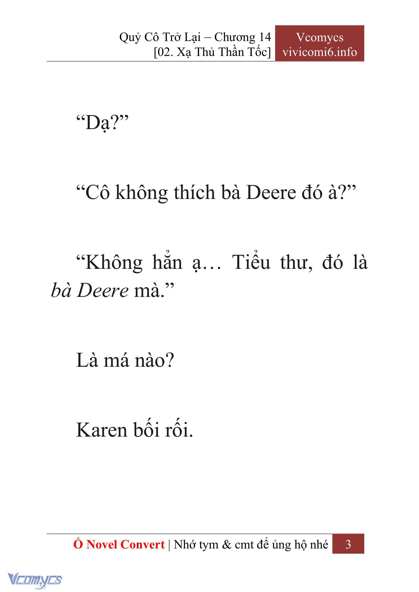[Novel] Quý Cô Trở Lại Chap 14 - Trang 2