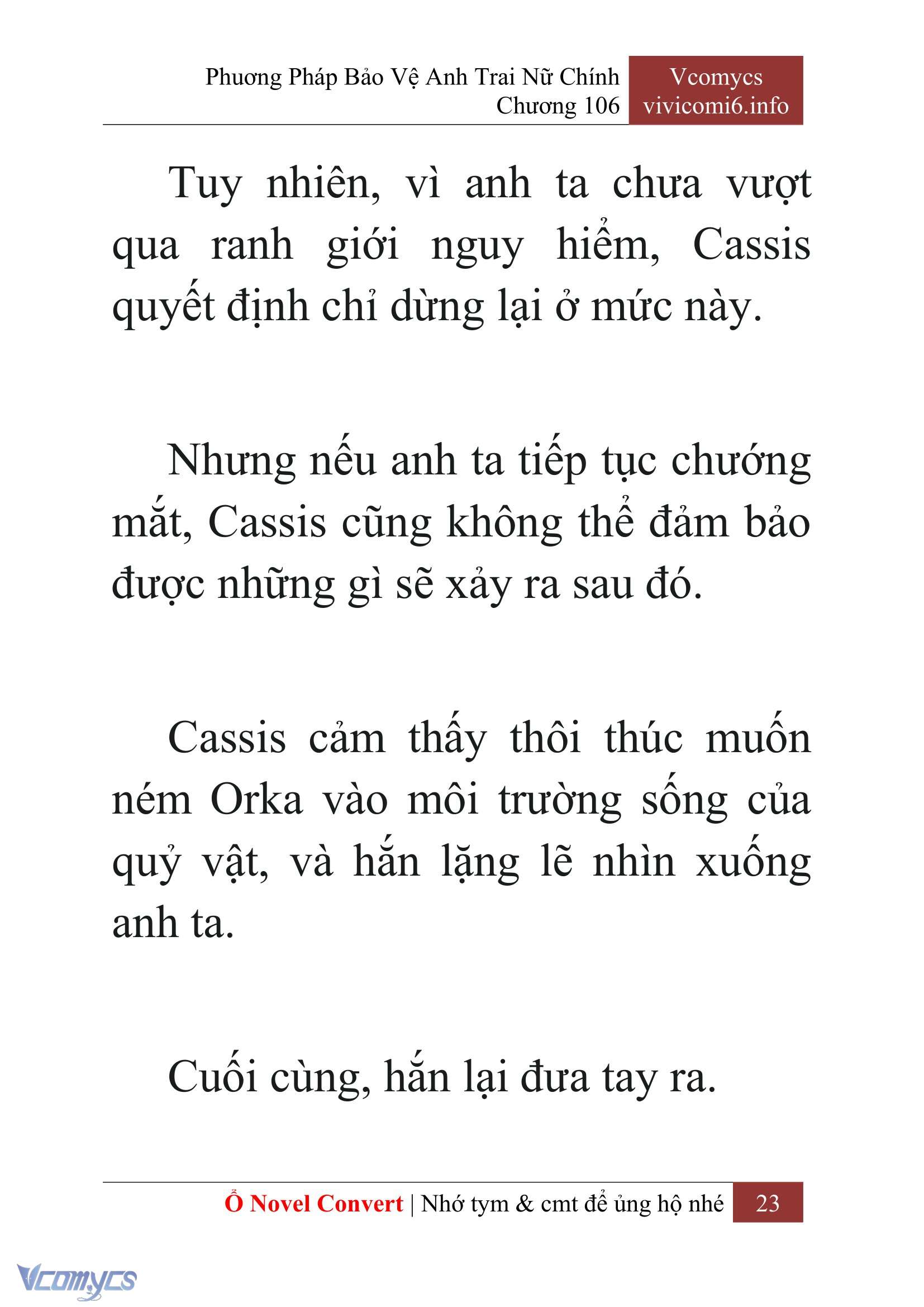 [Novel] Phương Pháp Bảo Vệ Anh Trai Nữ Chính Chap 106 - Trang 2