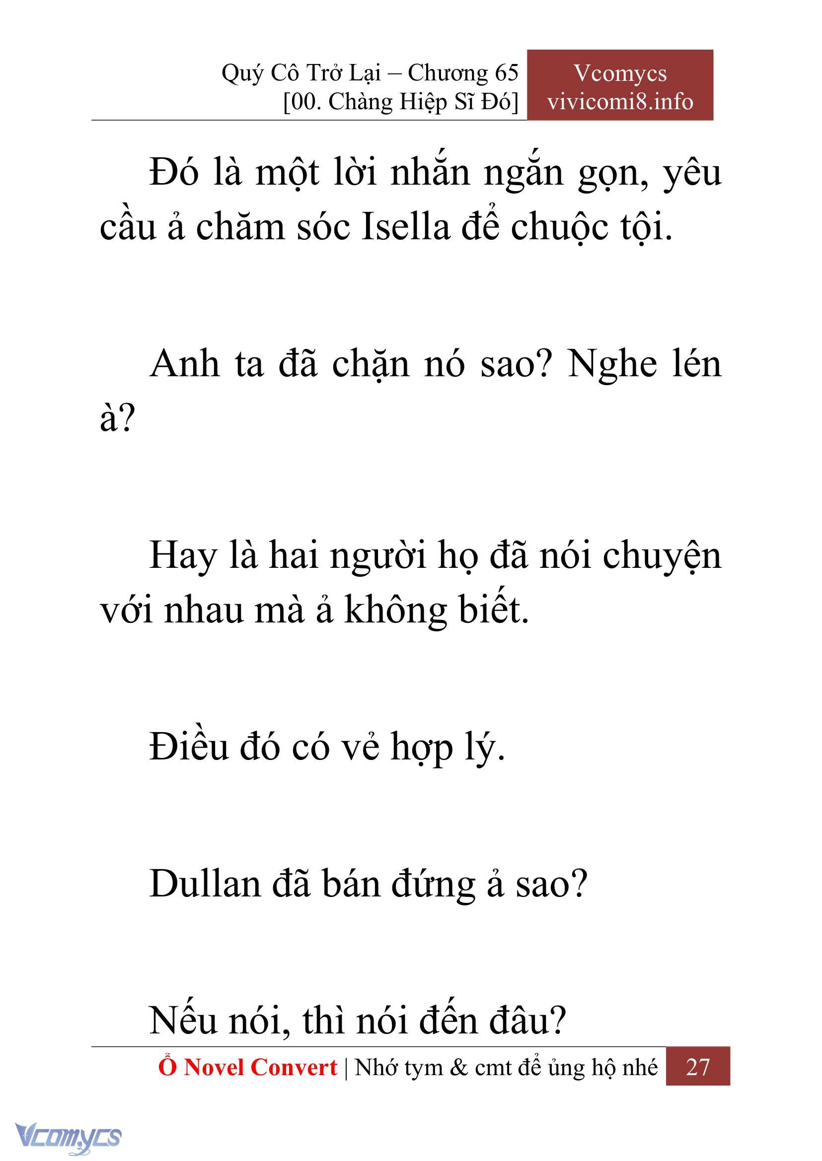 [Novel] Quý Cô Trở Lại Chap 65 - Trang 2
