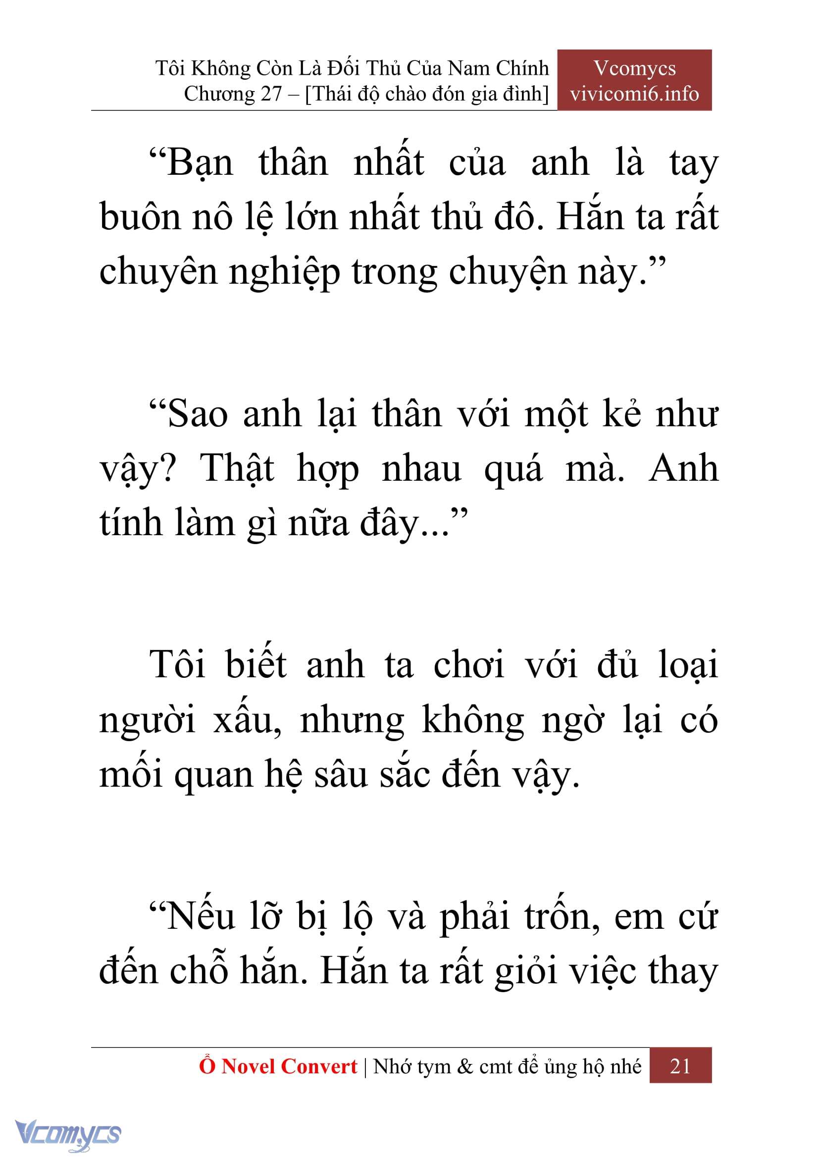 [Novel] Tôi Không Còn Là Đối Thủ Của Nam Chính Chap 27 - Trang 2