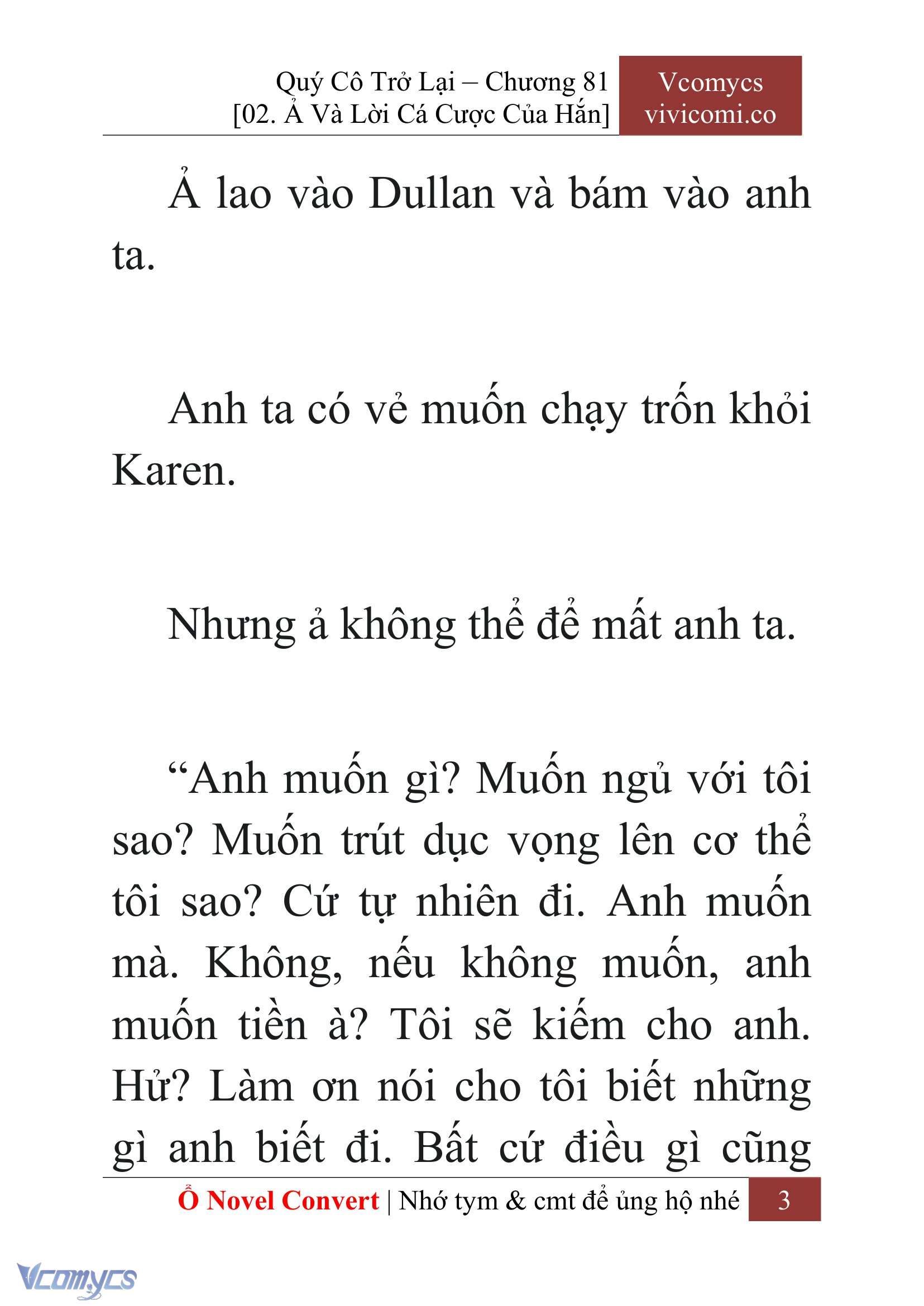 [Novel] Quý Cô Trở Lại Chap 81 - Trang 2