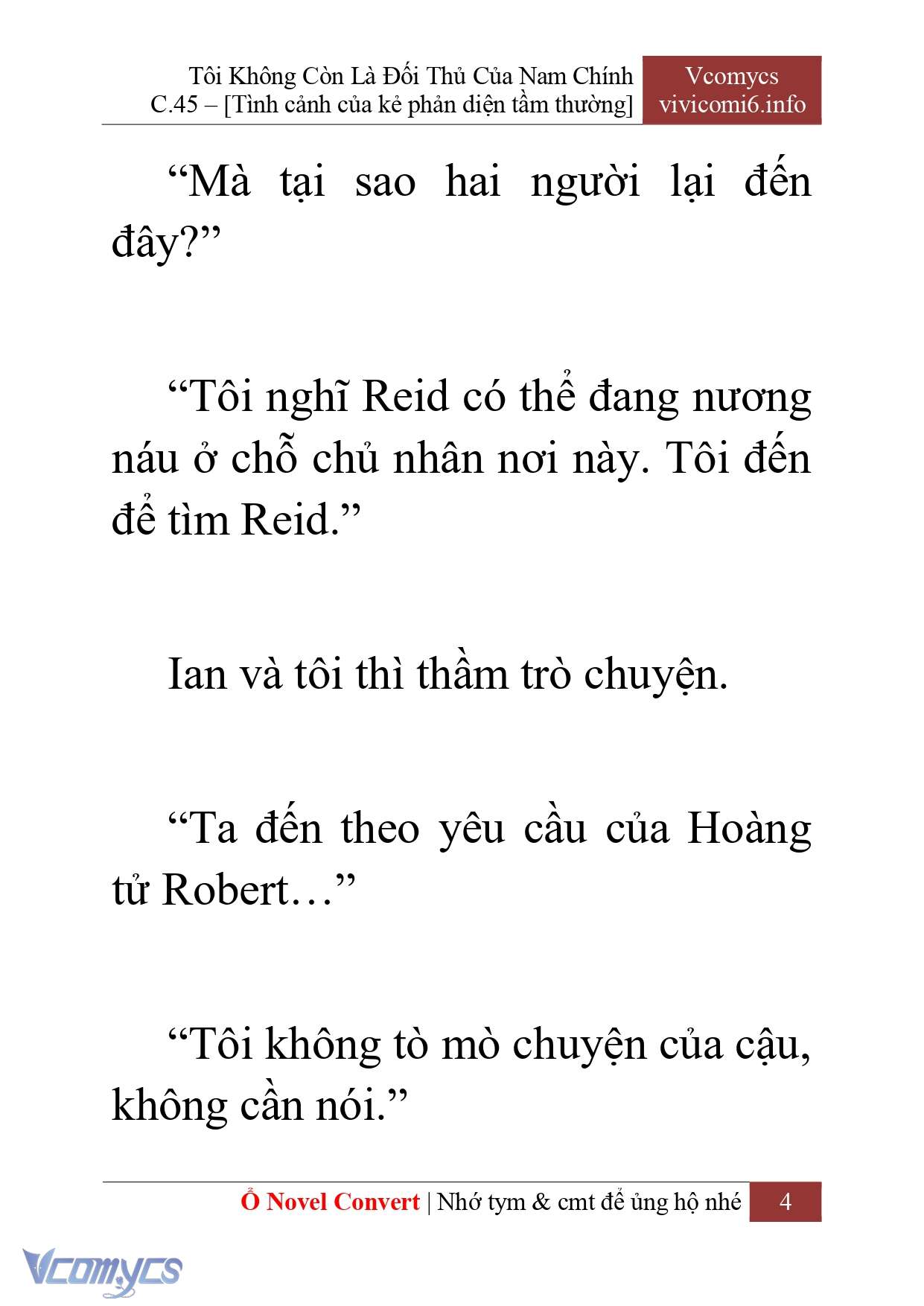 [Novel] Tôi Không Còn Là Đối Thủ Của Nam Chính Chap 45 - Next Chap 46