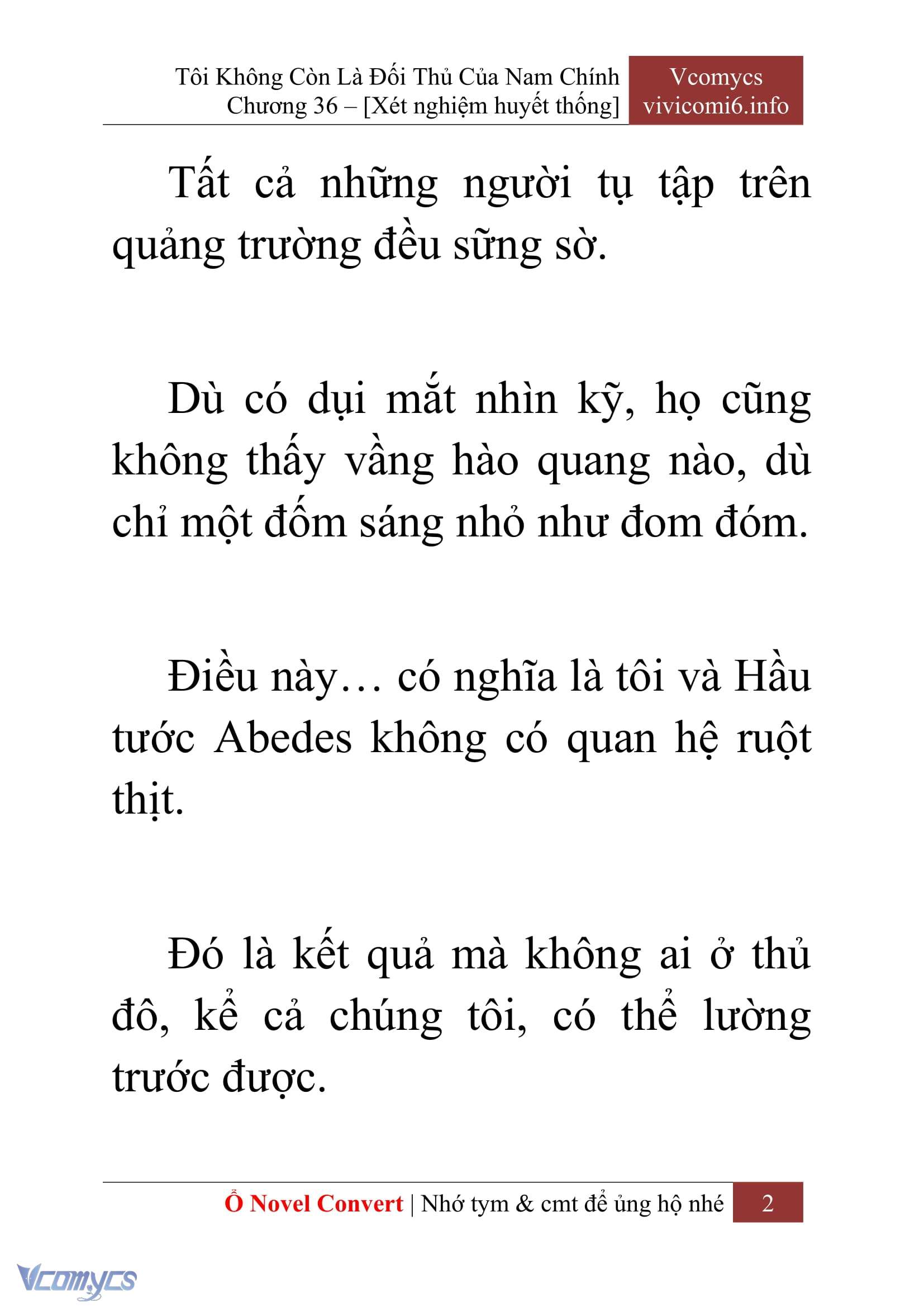 [Novel] Tôi Không Còn Là Đối Thủ Của Nam Chính Chap 36 - Trang 2