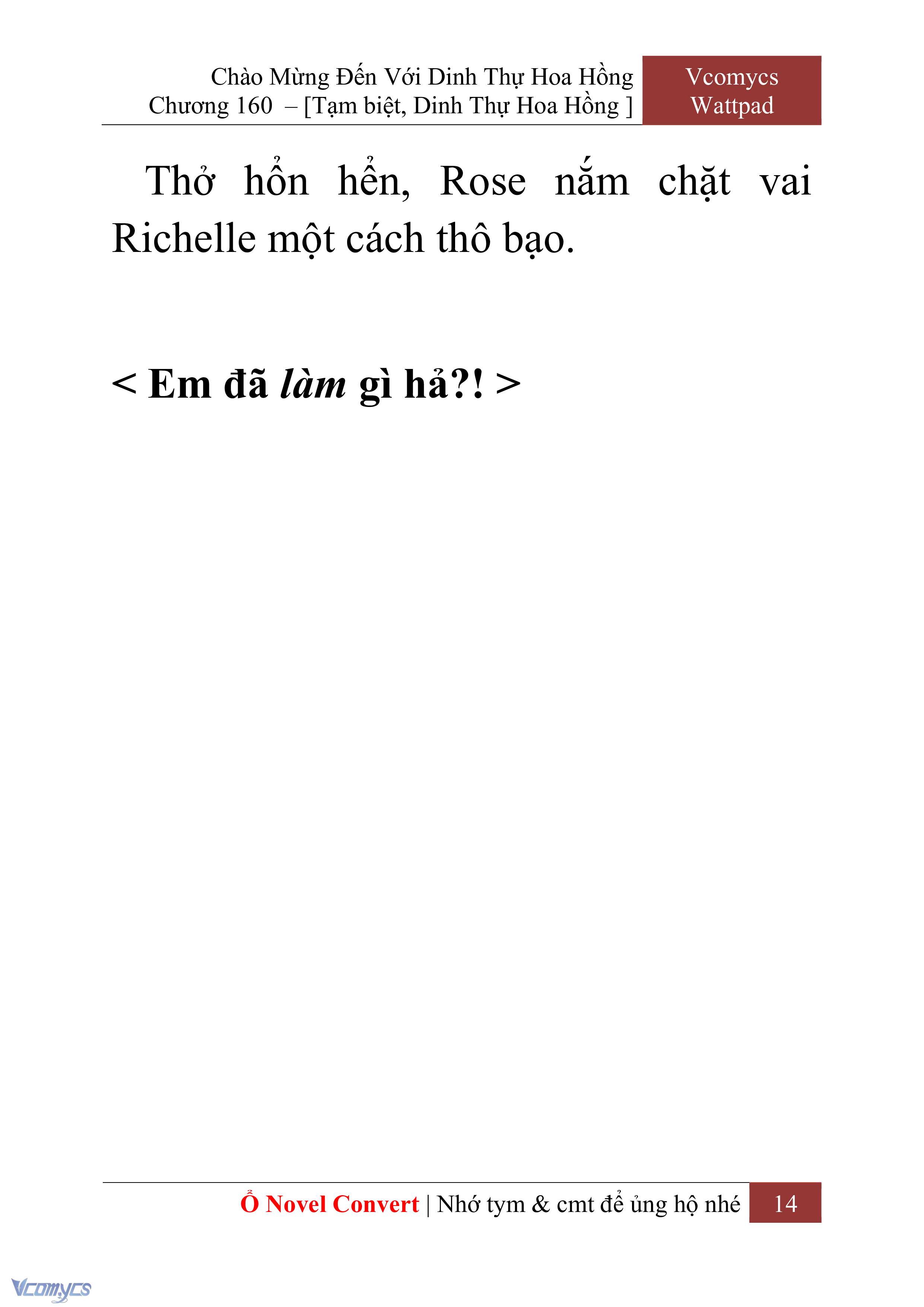 [Novel] Chào Mừng Đến Với Dinh Thự Hoa Hồng Chap 160 - Next Chap 161