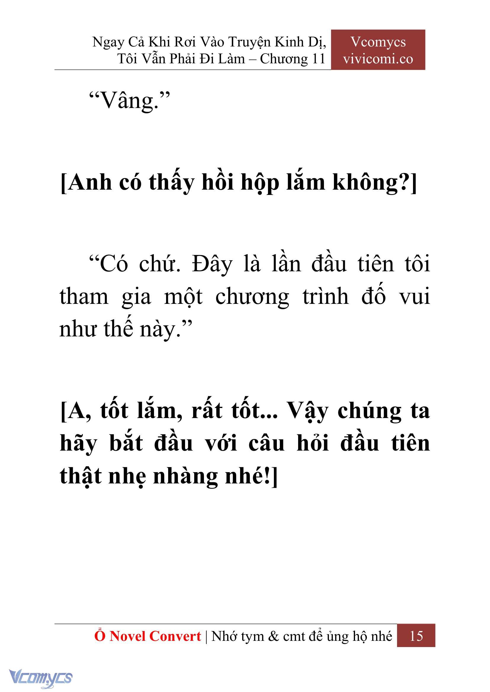 [Novel] Ngay Cả Khi Rơi Vào Truyện Kinh Dị, Tôi Vẫn Phải Đi Làm Chap 11 - Next 