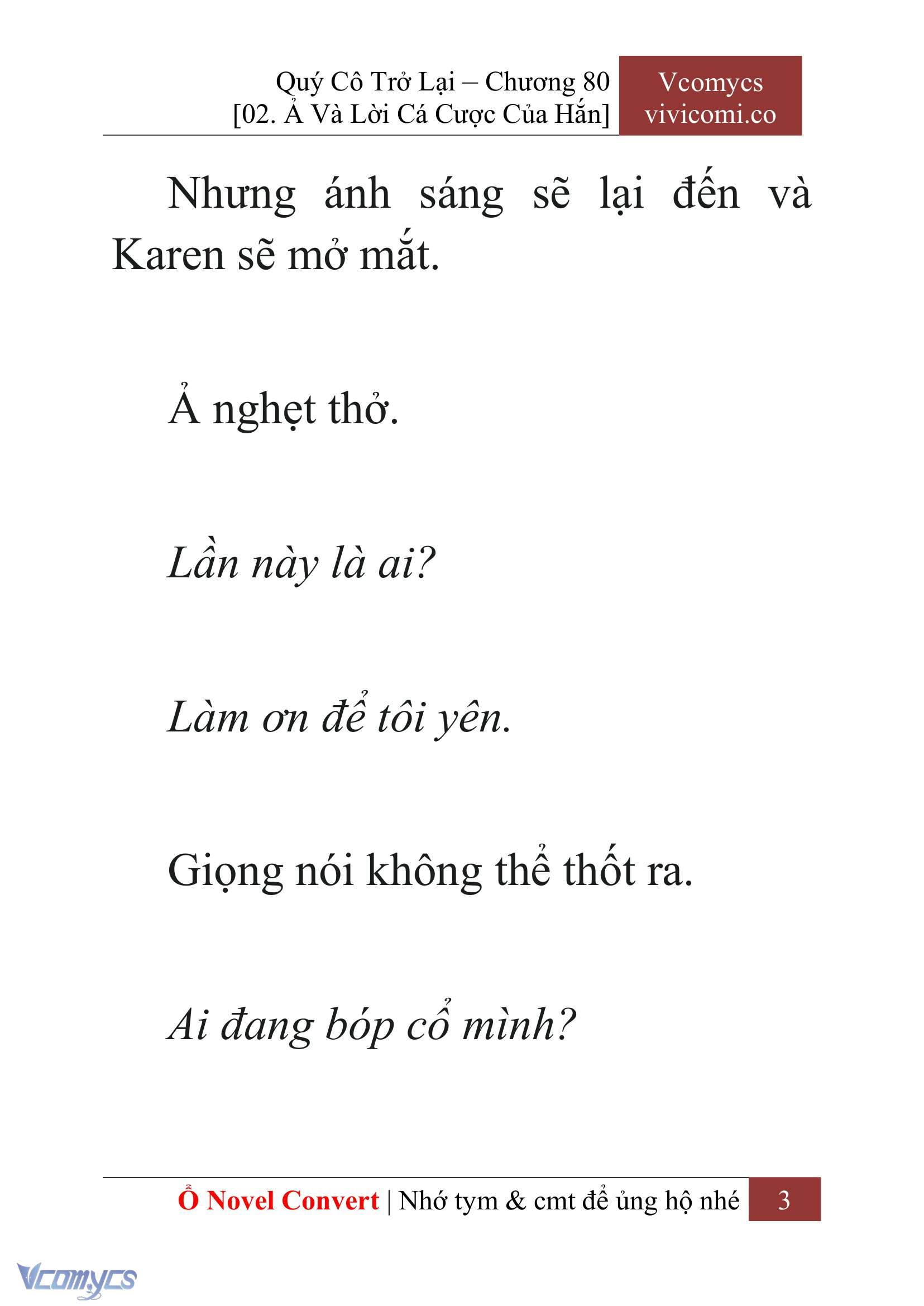 [Novel] Quý Cô Trở Lại Chap 80 - Trang 2