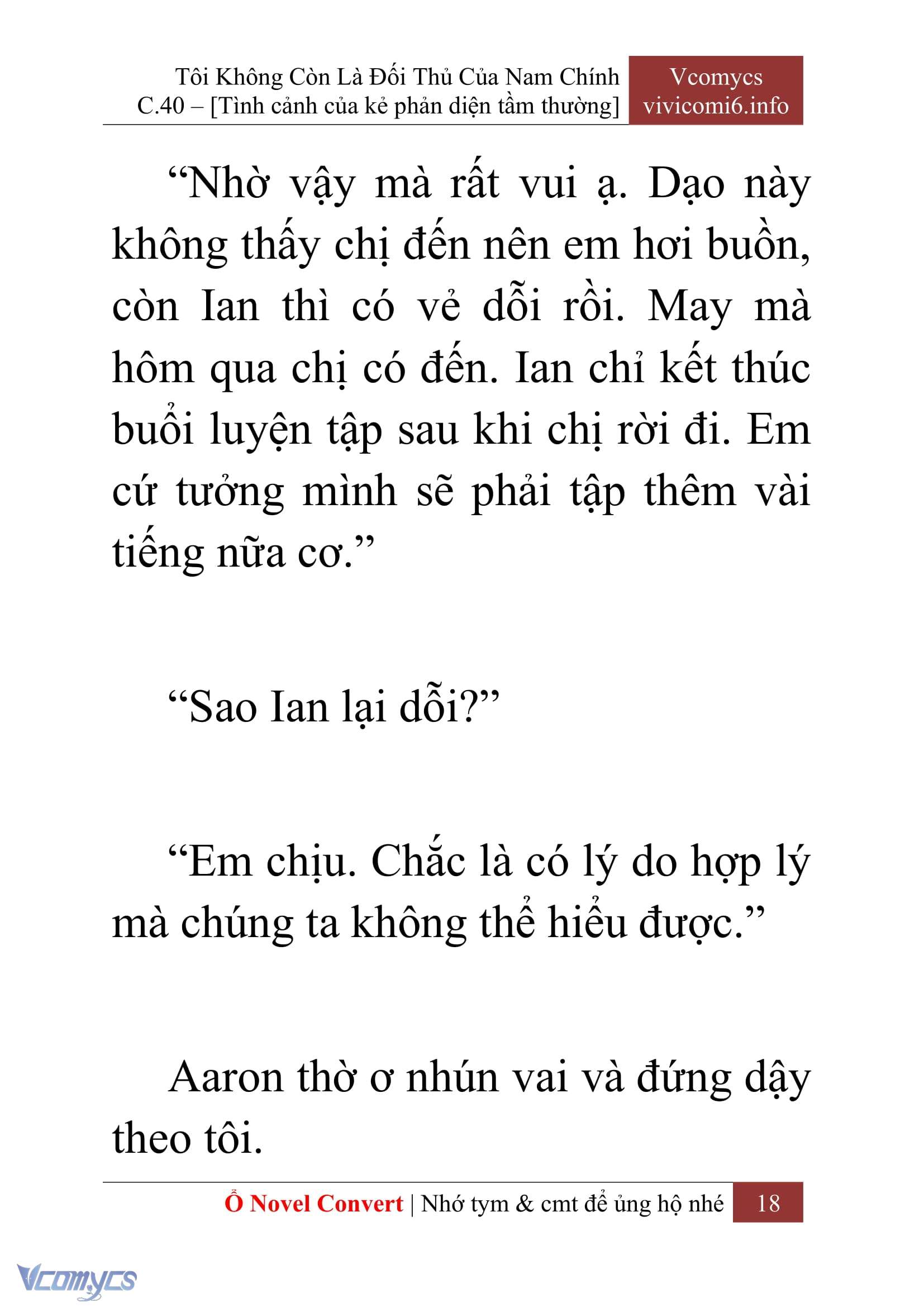 [Novel] Tôi Không Còn Là Đối Thủ Của Nam Chính Chap 40 - Trang 2