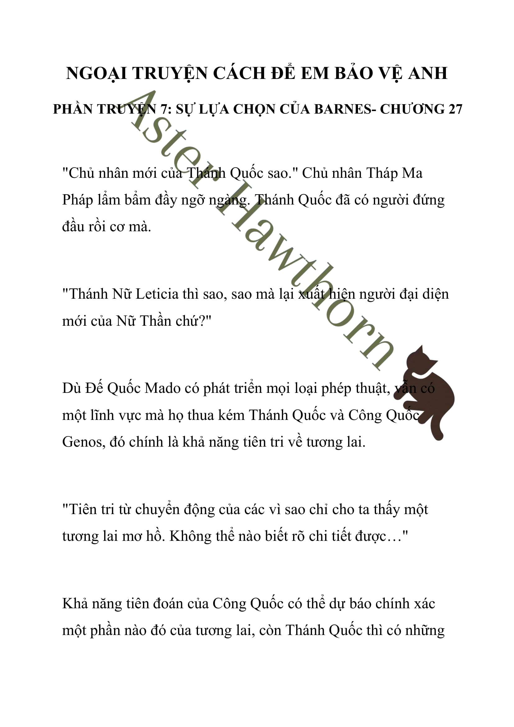 [NOVEL] Ngoại Truyện Cách Để Em Bảo Vệ Anh Chap 27 - Next Chap 27