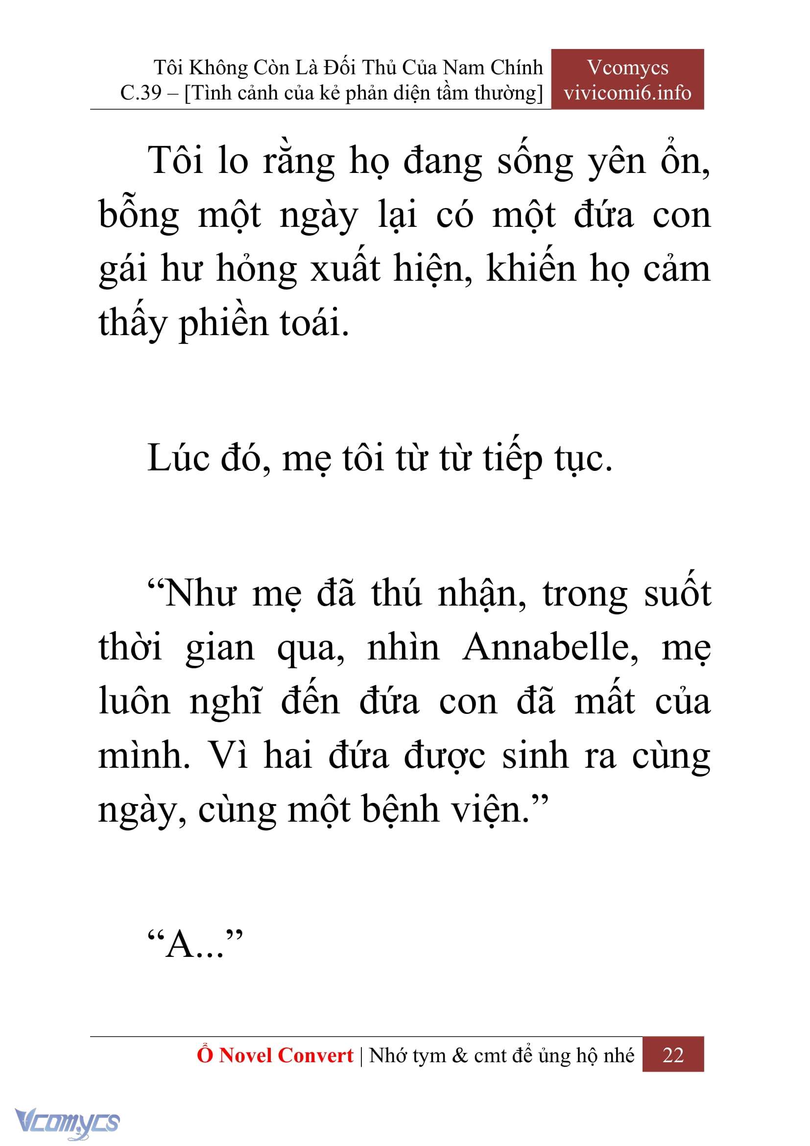 [Novel] Tôi Không Còn Là Đối Thủ Của Nam Chính Chap 39 - Trang 2