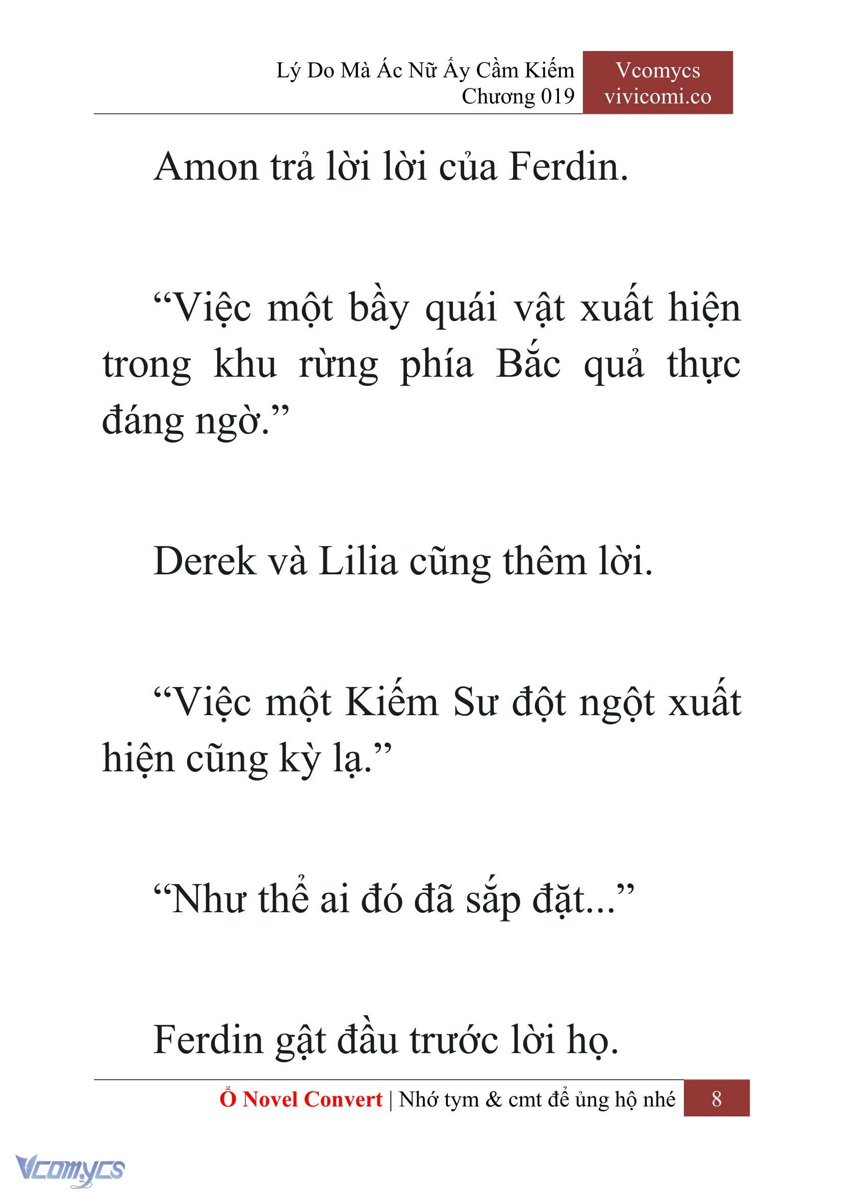 [Novel] Lý Do Mà Ác Nữ Ấy Cầm Kiếm Chap 19 - Next Chap 20