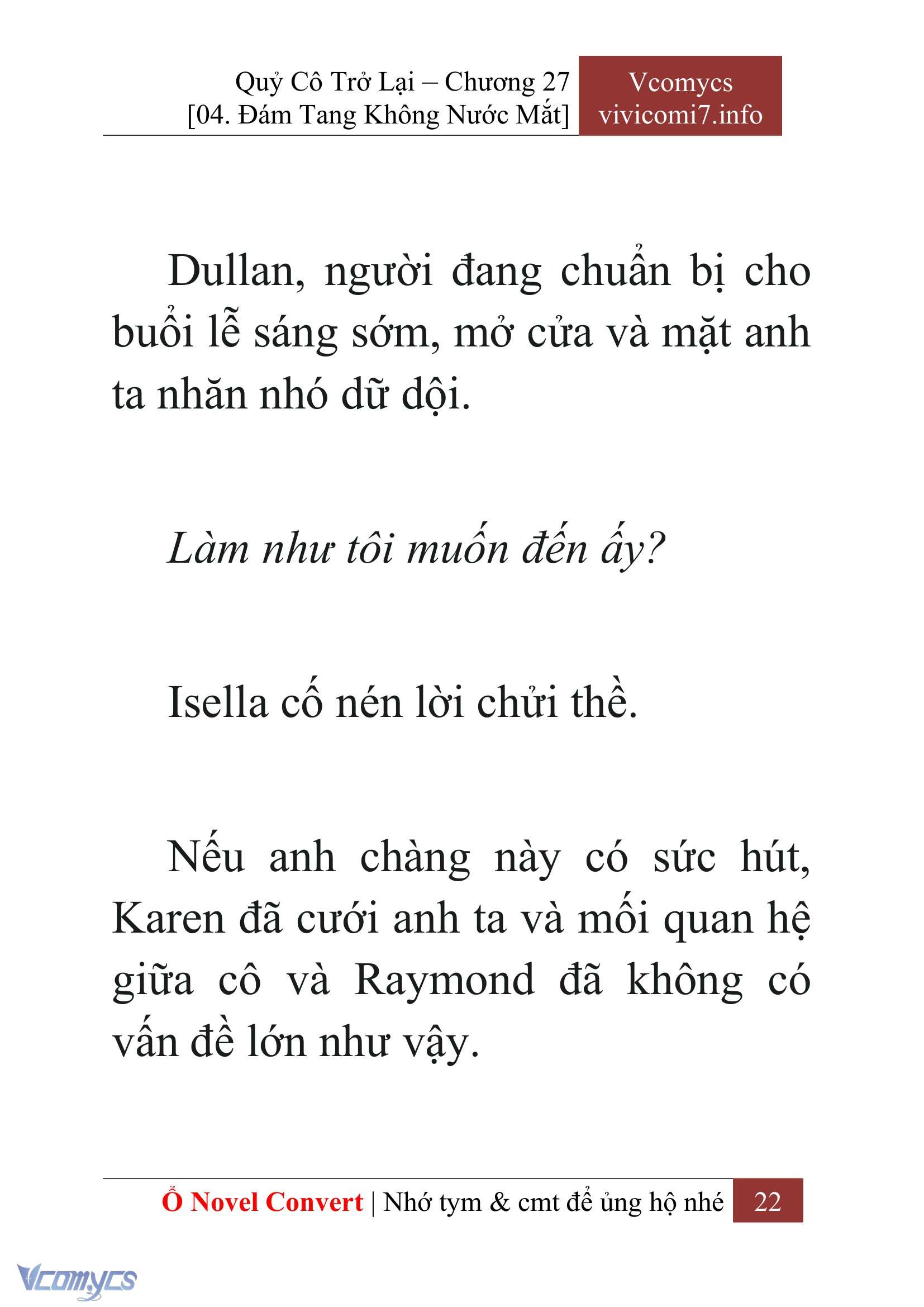 [Novel] Quý Cô Trở Lại Chap 27 - Trang 2