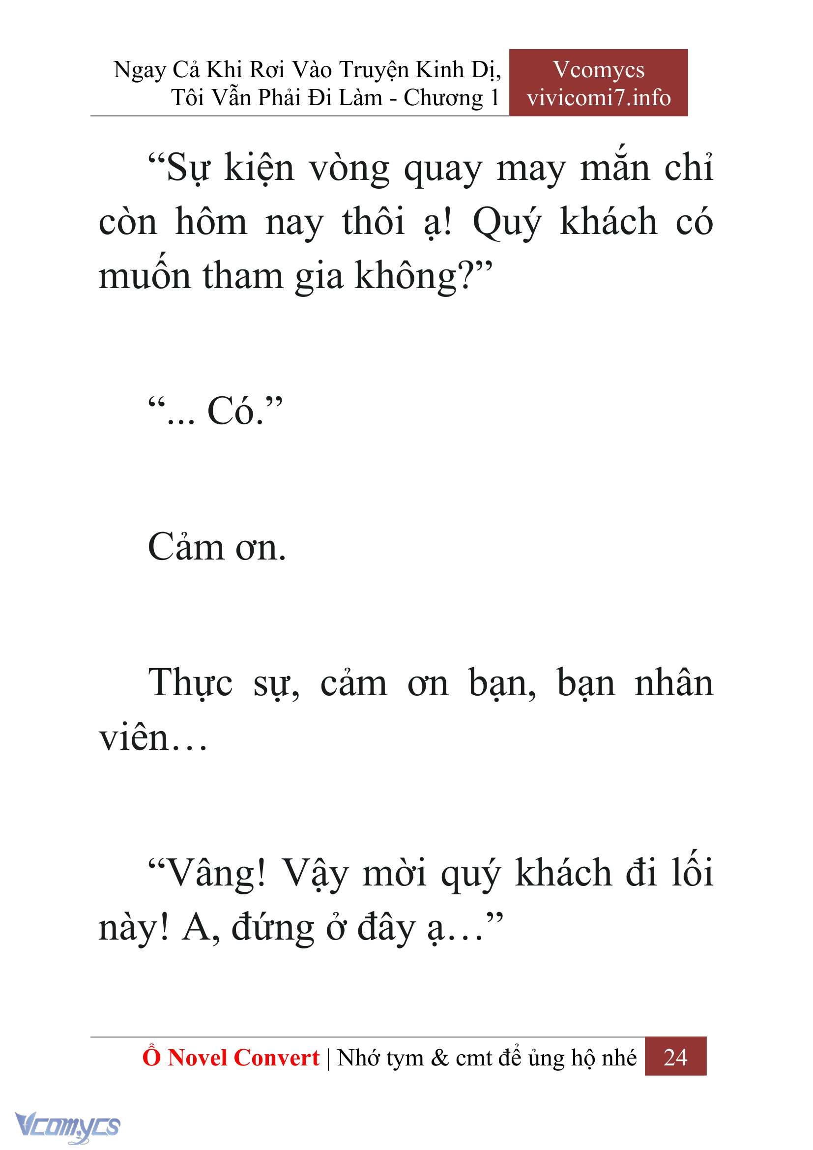 [Novel] Ngay Cả Khi Rơi Vào Truyện Kinh Dị, Tôi Vẫn Phải Đi Làm Chap 1 - Next Chap 2