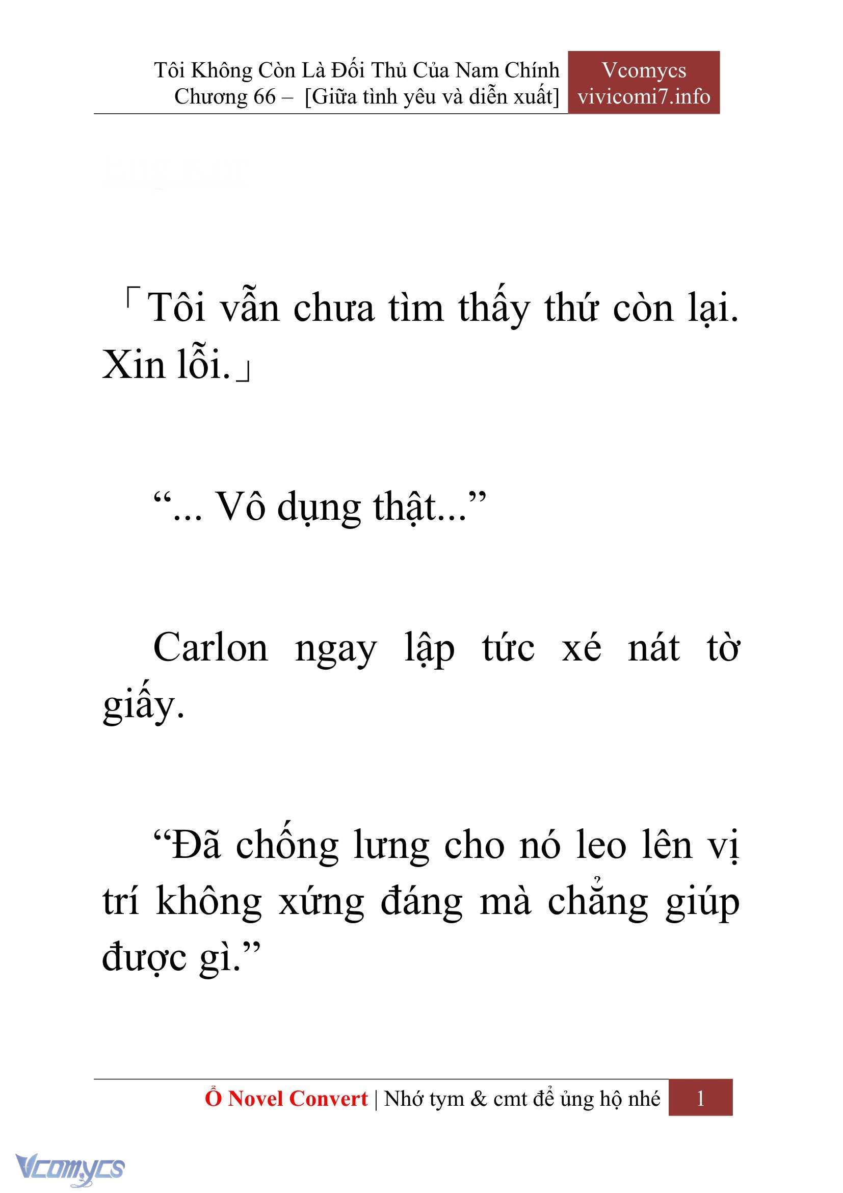 [Novel] Tôi Không Còn Là Đối Thủ Của Nam Chính Chap 66 - Trang 2